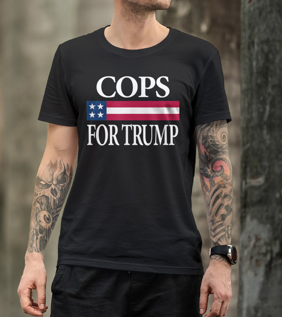 Cops For Trump American Flag Stars Stripes T-Shirt