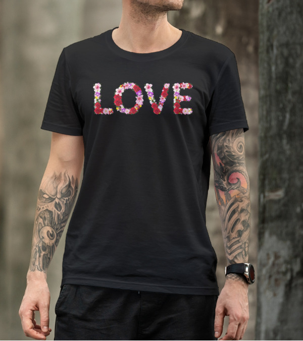 LOVE Cute Floral Valentines Day For Her T-Shirt