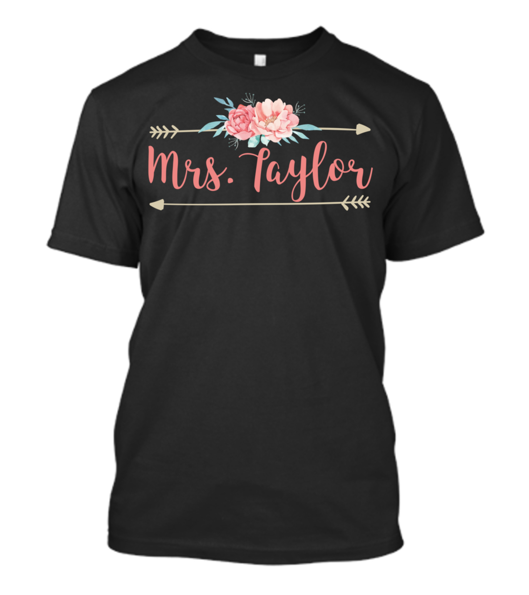 Mrs. Taylor Floral Arrow T-Shirt