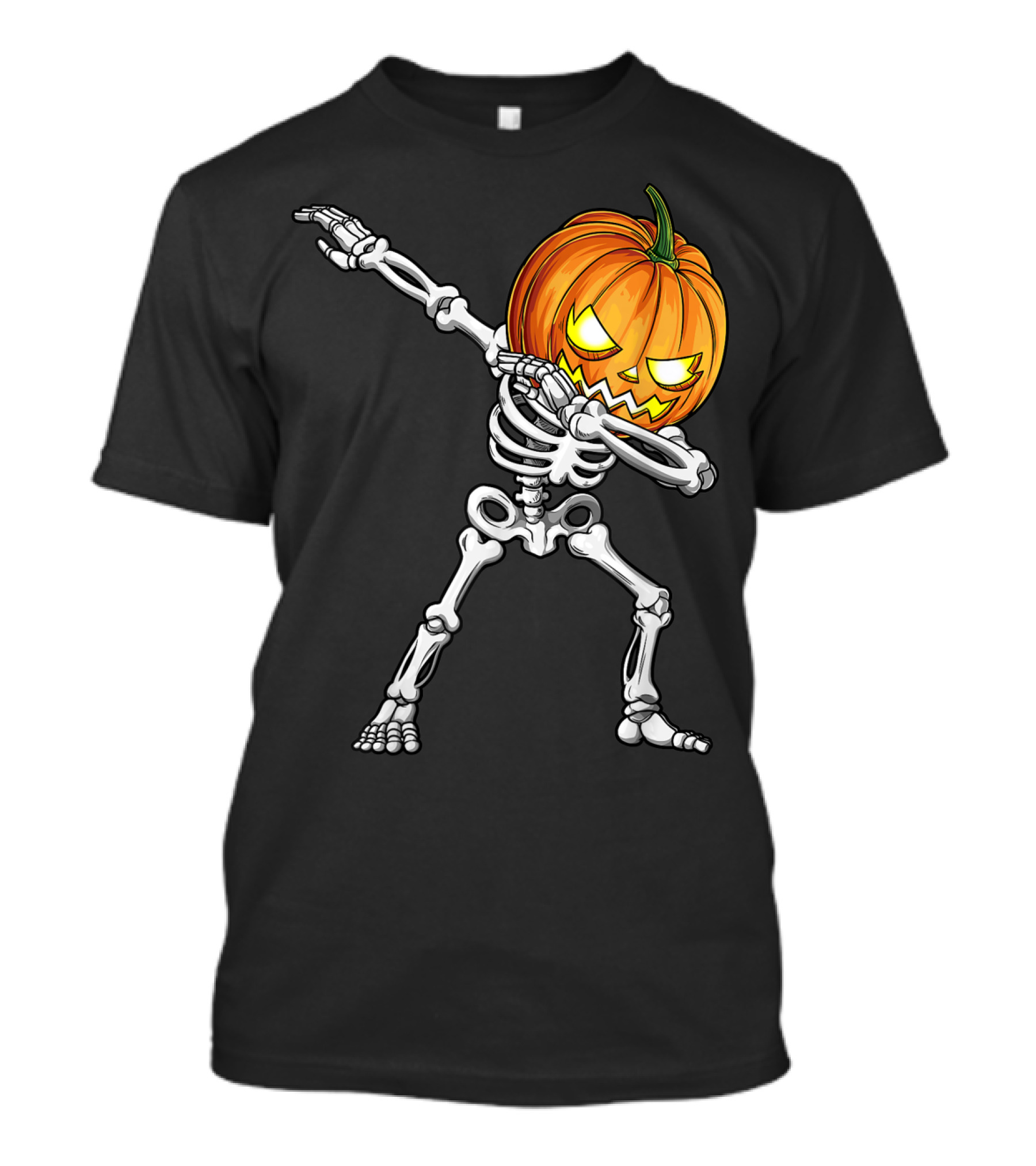 Dabbing Skeleton Pumpkin Men Halloween Dab T-Shirt