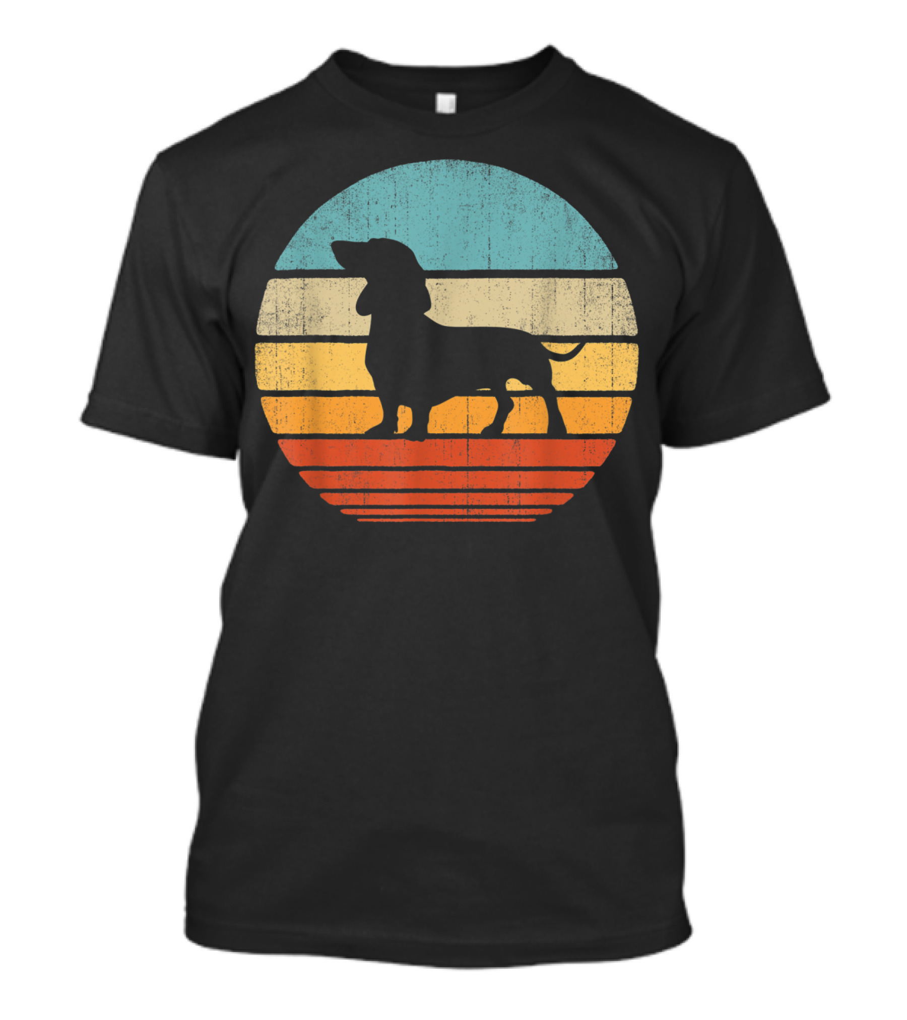 Dachshund Vintage Retro 60S 70S Style Sunset T-Shirt