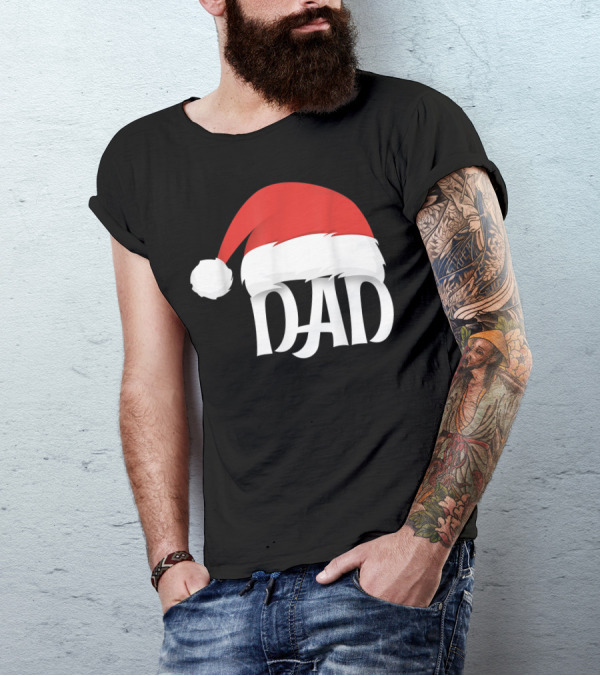 Dad Santa Hat Christmas T-Shirt