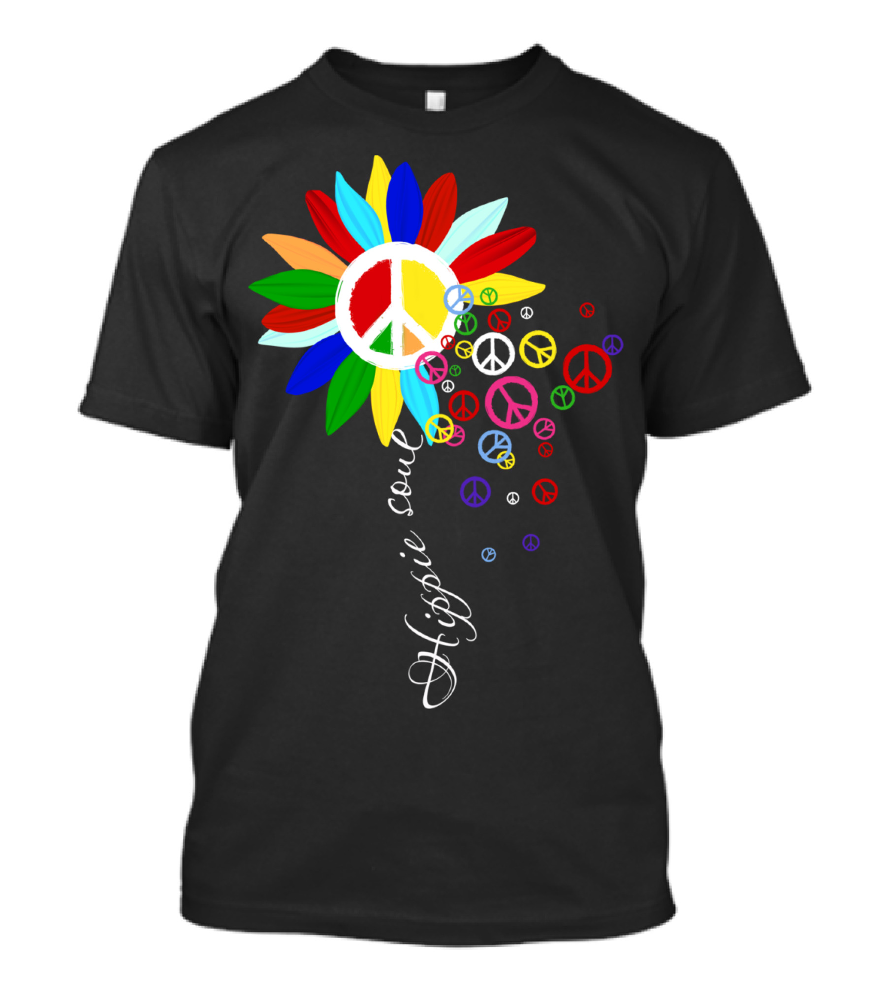 Daisy Peace Sign Hippie Soul Flower Burst T-Shirt
