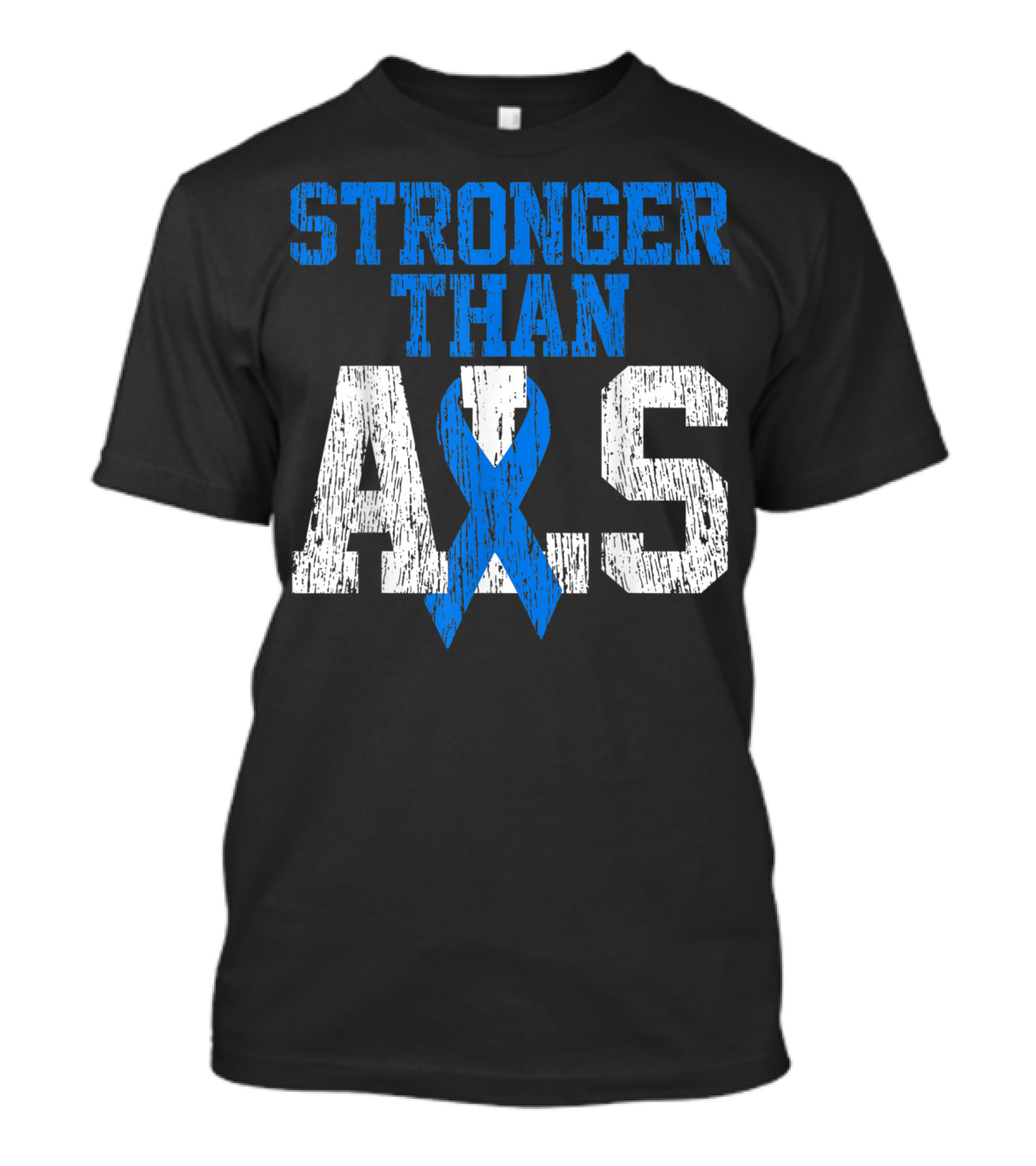 Stronger Than ALS Blue Ribbon ALS Warrior T-Shirt