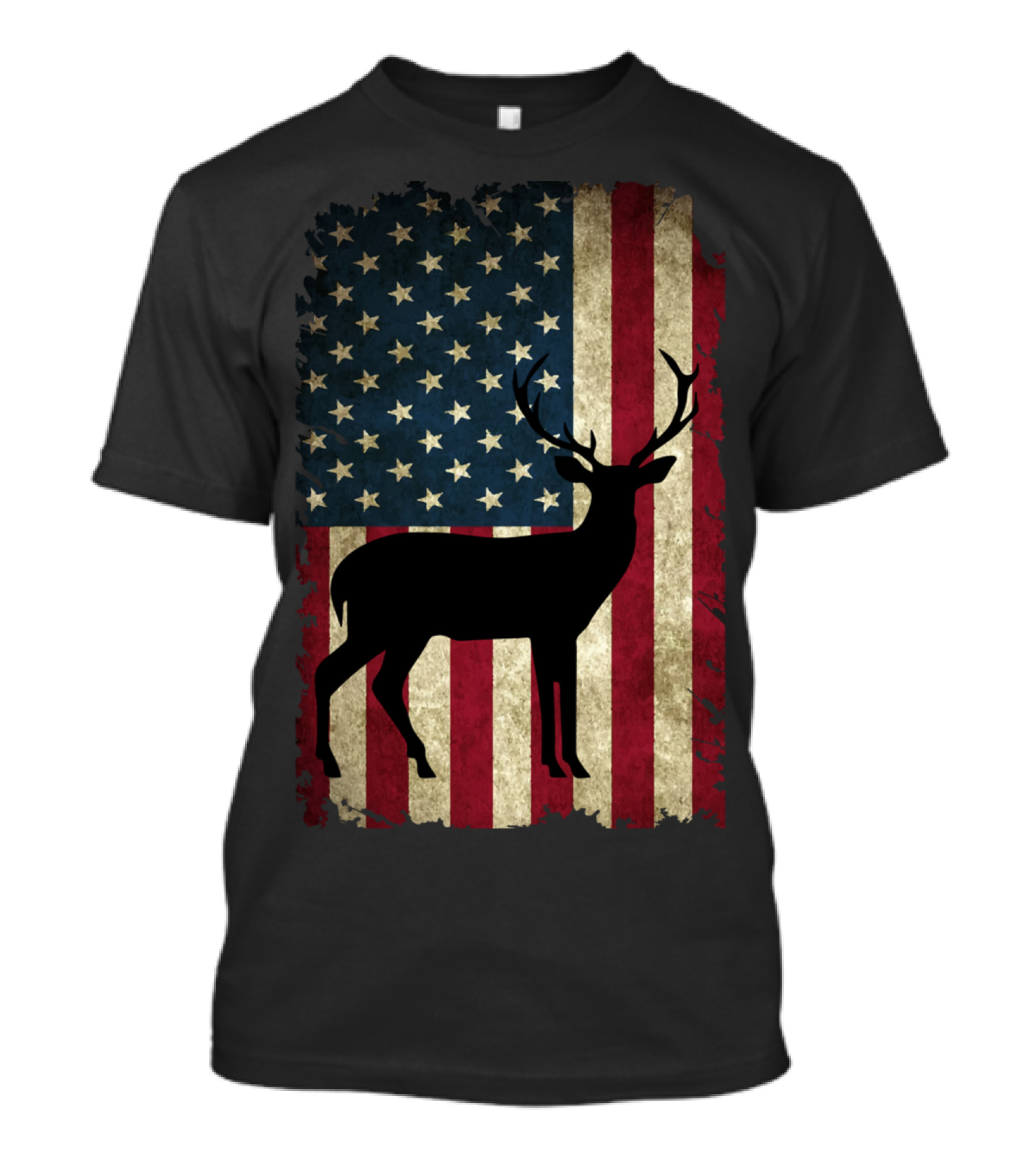 American Flag Deer Hunter Hunting Boyfriend T-Shirt
