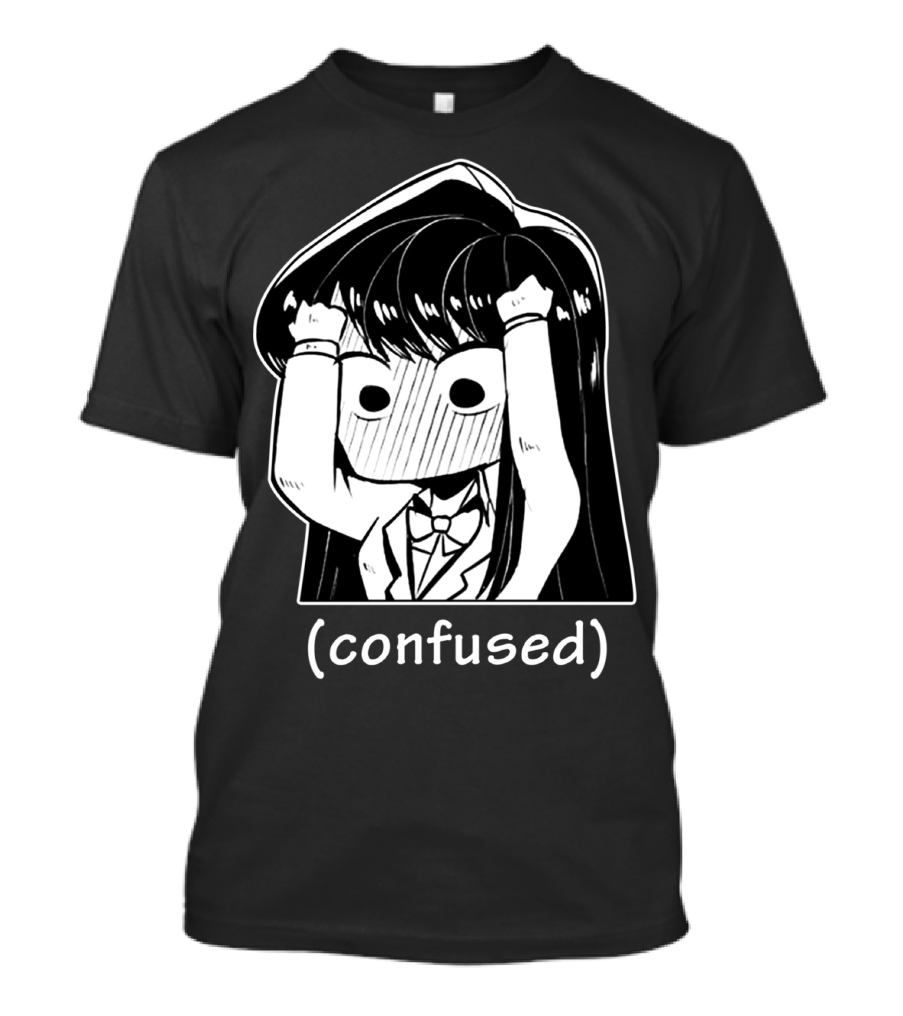 Anime Manga Confused Silly Face Chibi School Girl Art (Confused) T-Shirt