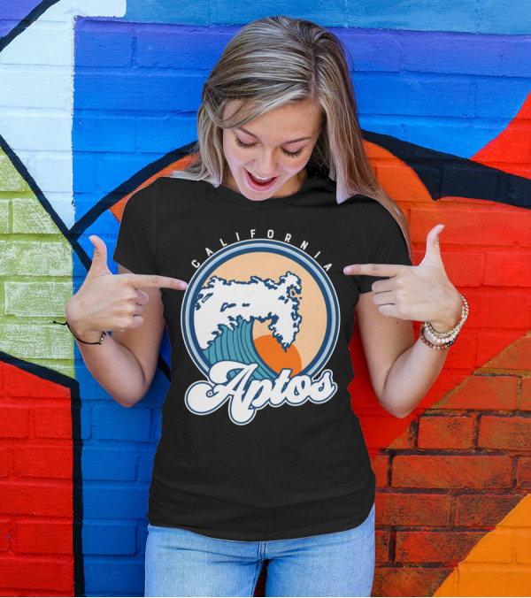 California Aptos Ocean Wave Surf Scenic Coastal T-Shirt