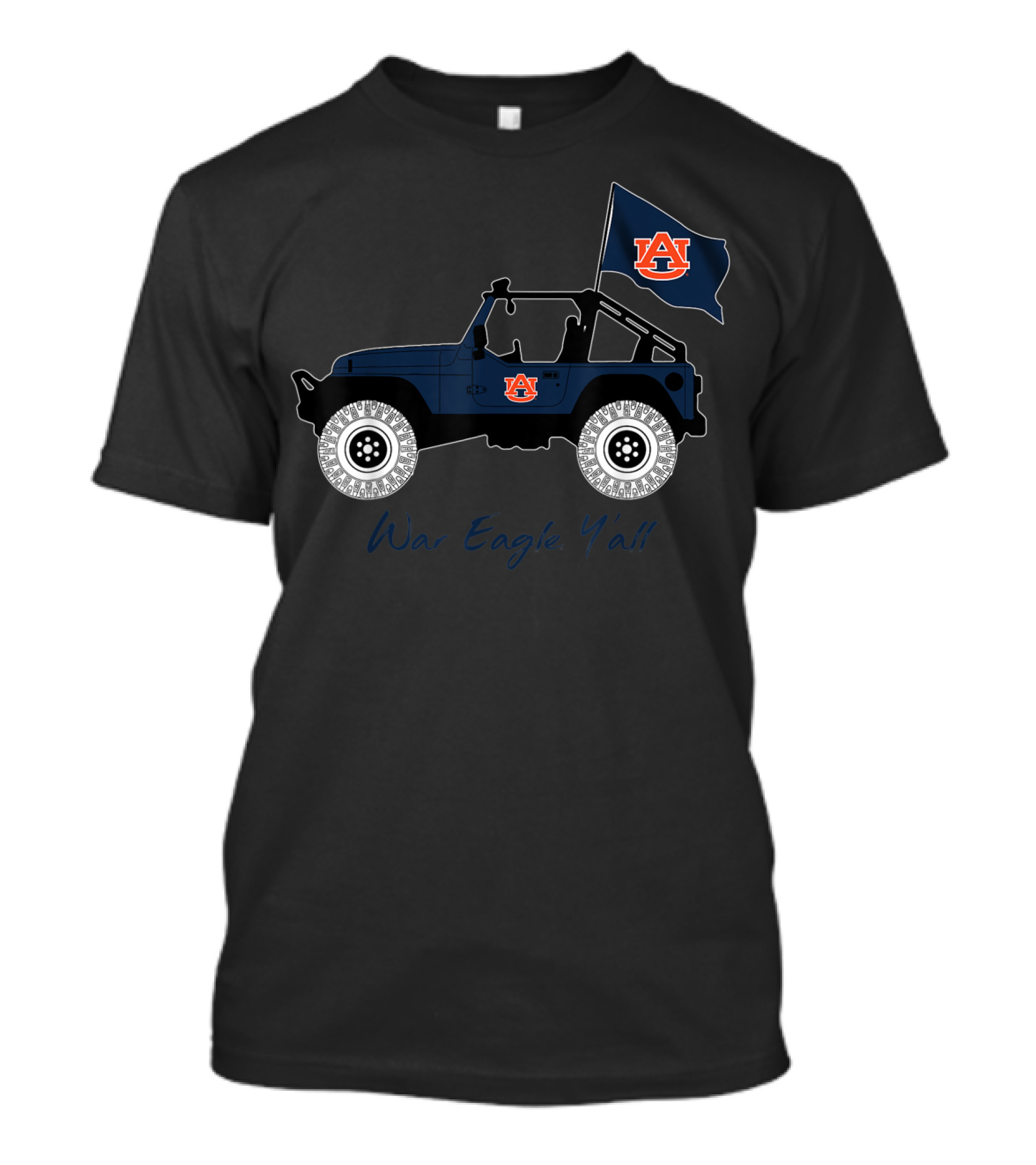 War Eagle Y'all Auburn Jeep Car Orange Flag T-Shirt