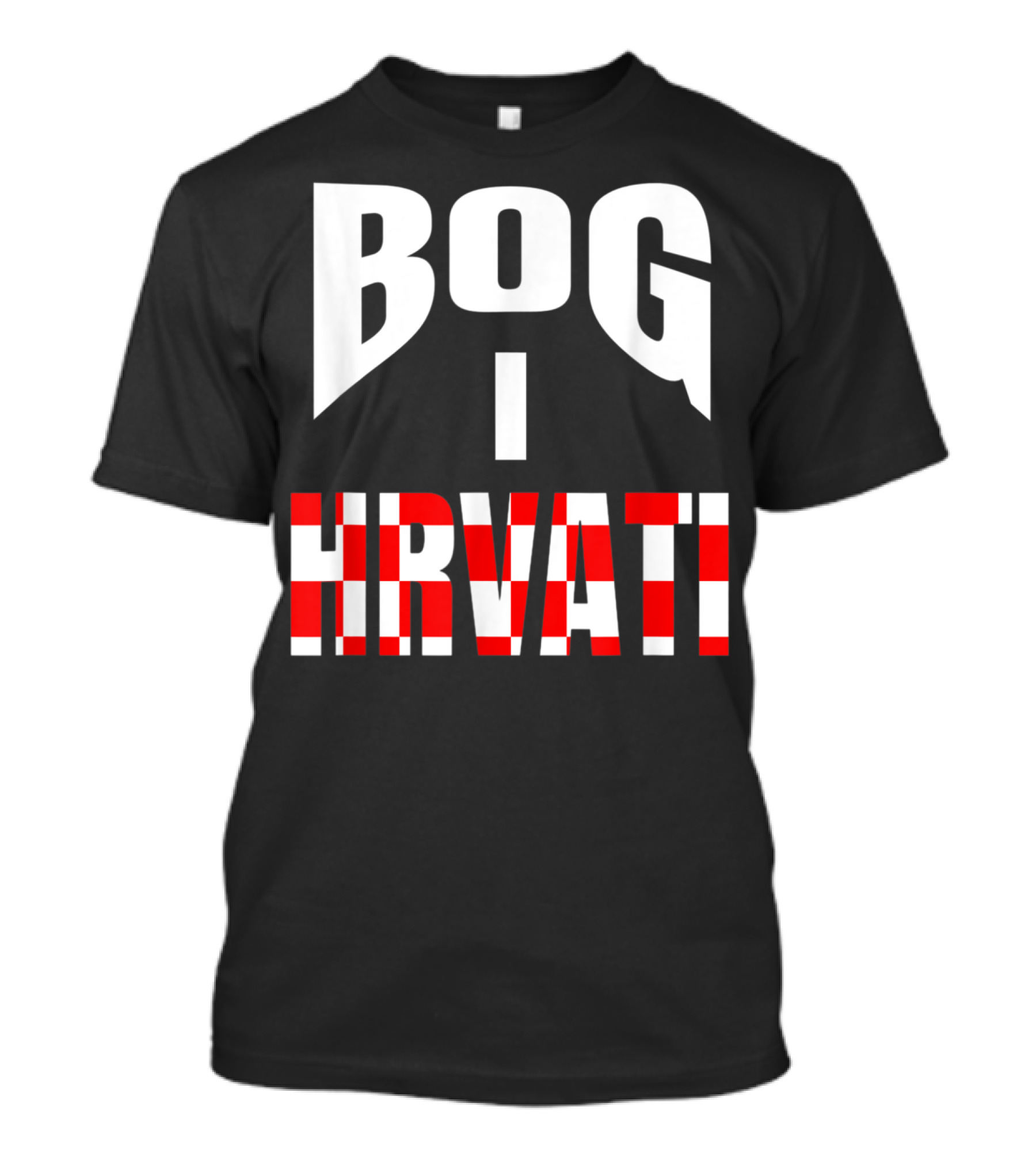 Bog I Hrvati God And Croatians Croatia Striped Typography T-Shirt