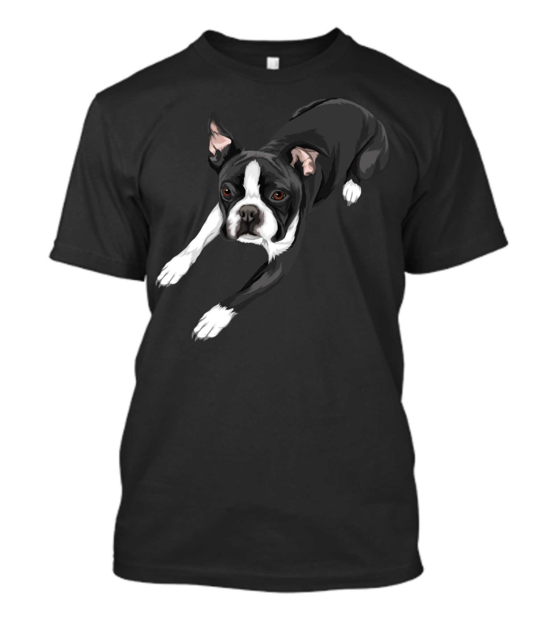 Boston Terrier Dog Lying Down T-Shirt