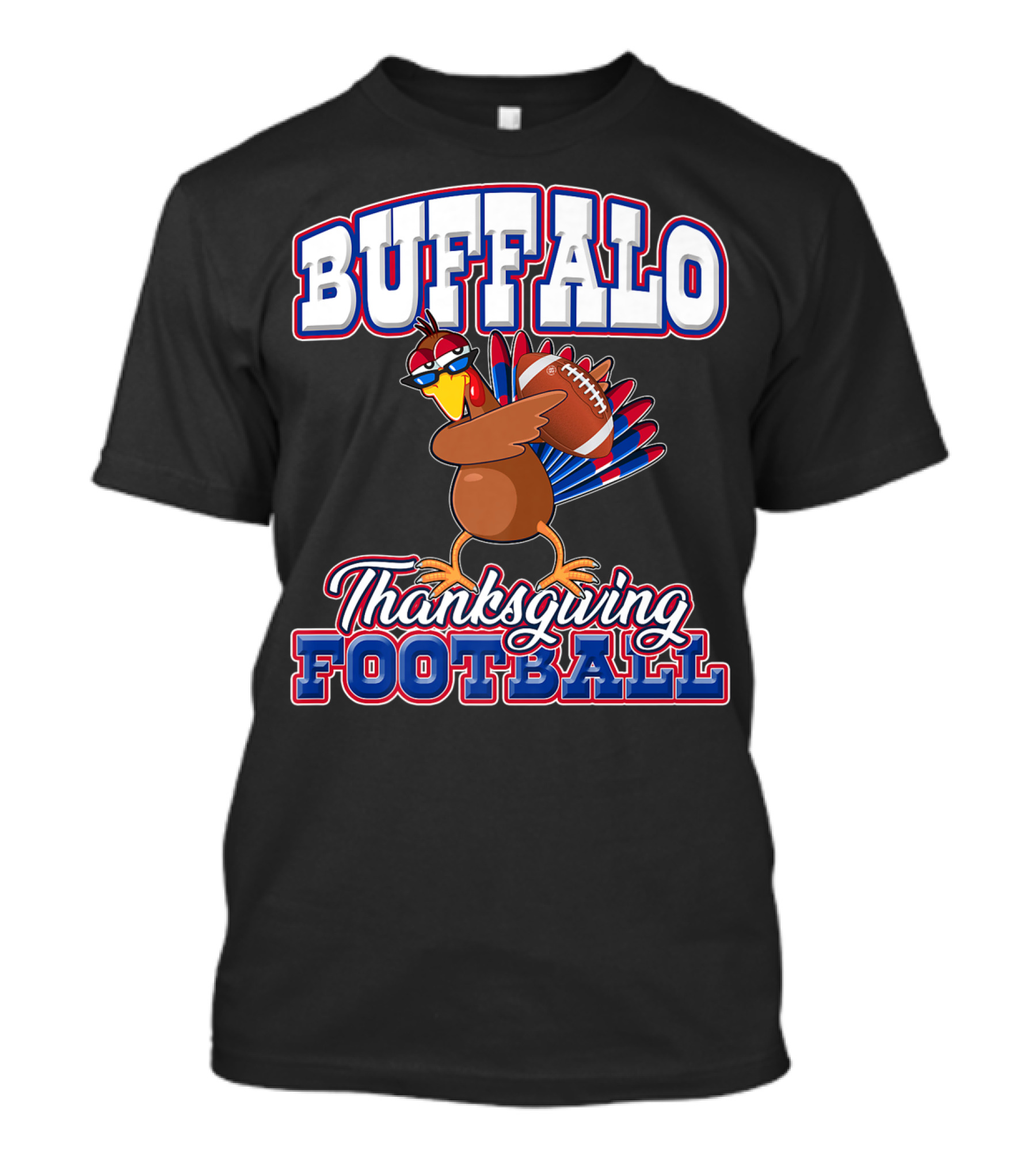 Buffalo Thanksgiving Football Funny Turkey Playing T-Shirt