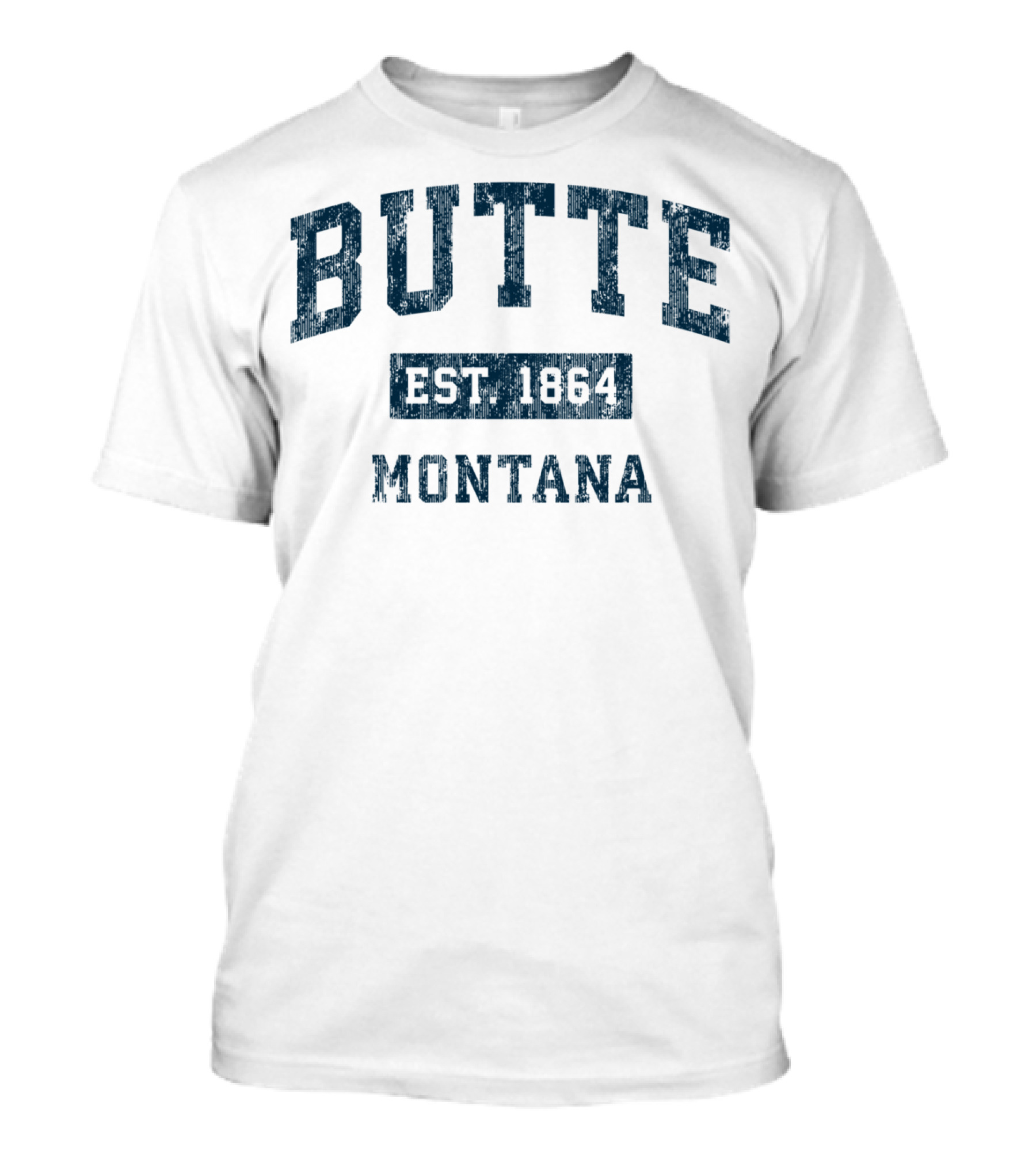 Butte Montana EST. 1864 Vintage Sports Navy T-Shirt