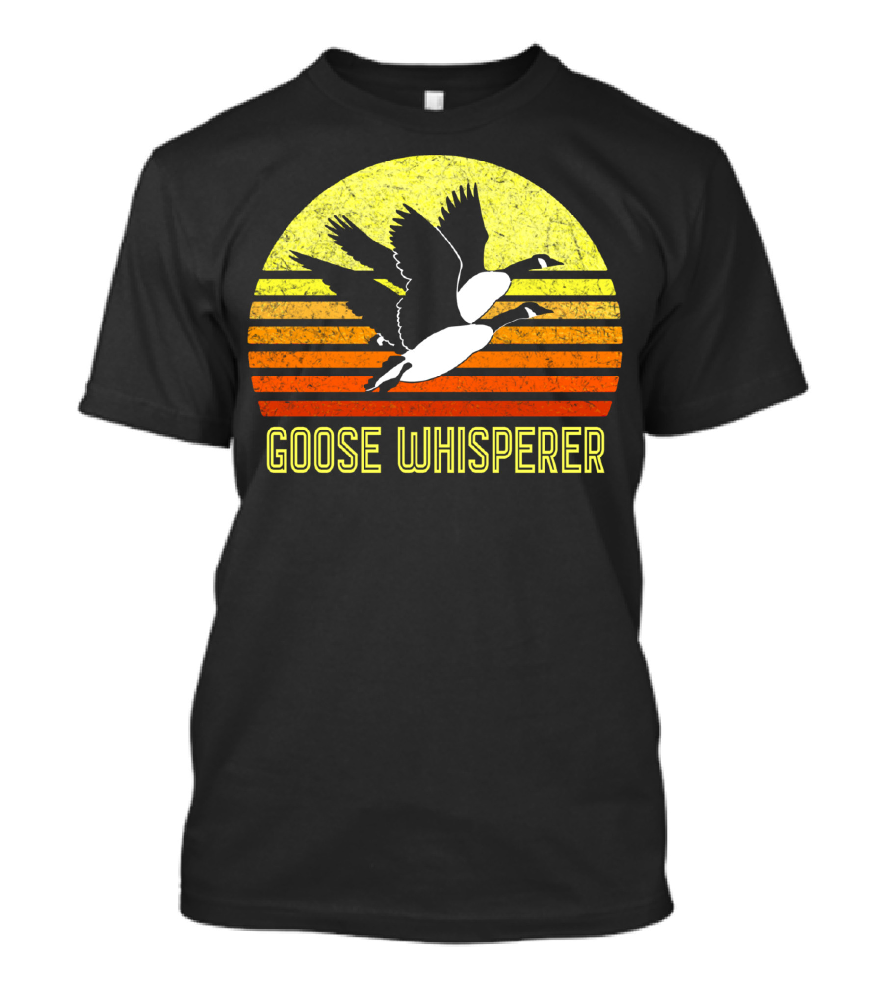 Goose Whisperer Canada Waterfowl Hunting Sunset Bird T-Shirt