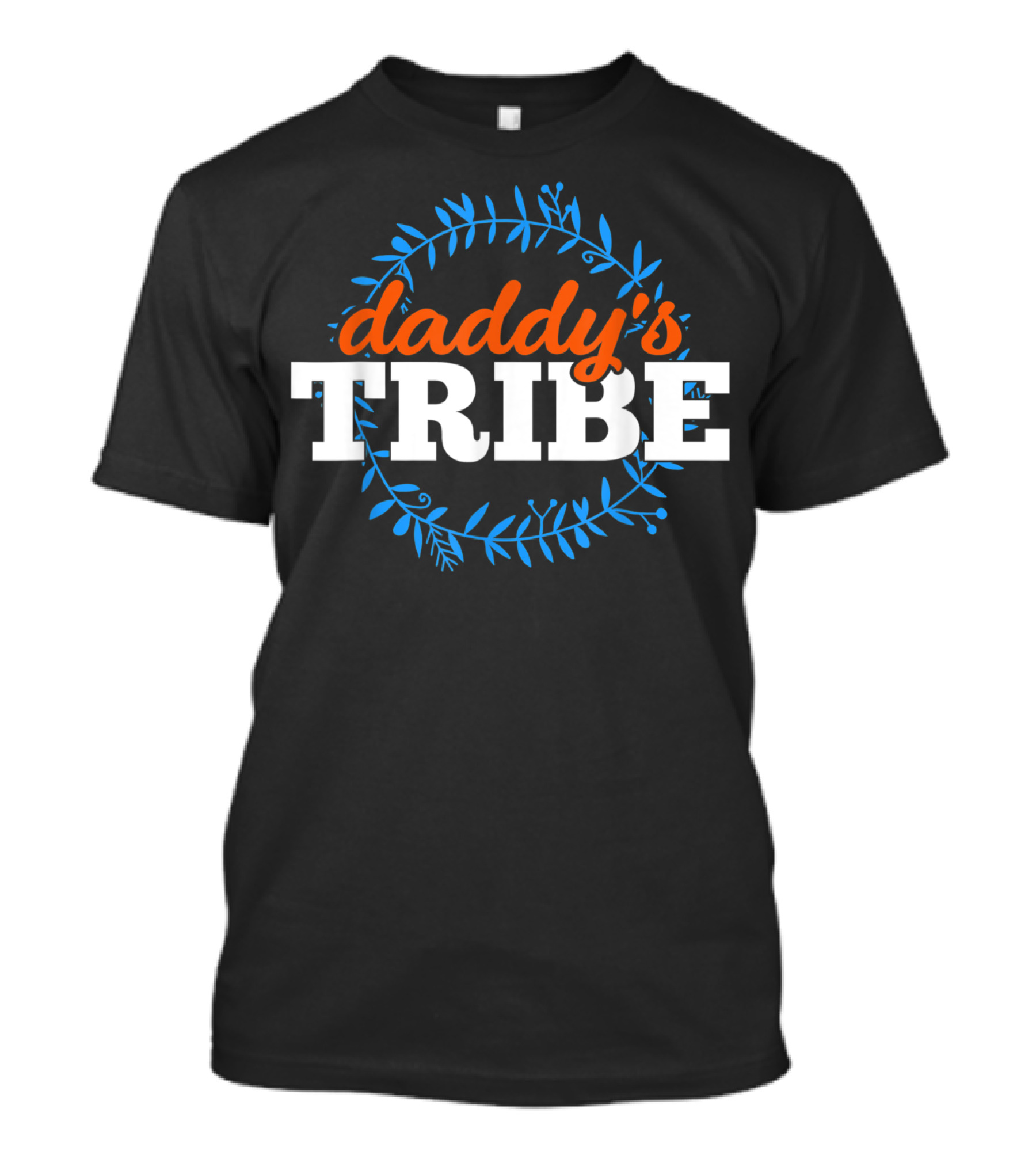 Daddy's Tribe Blue Leaf Circle T-Shirt