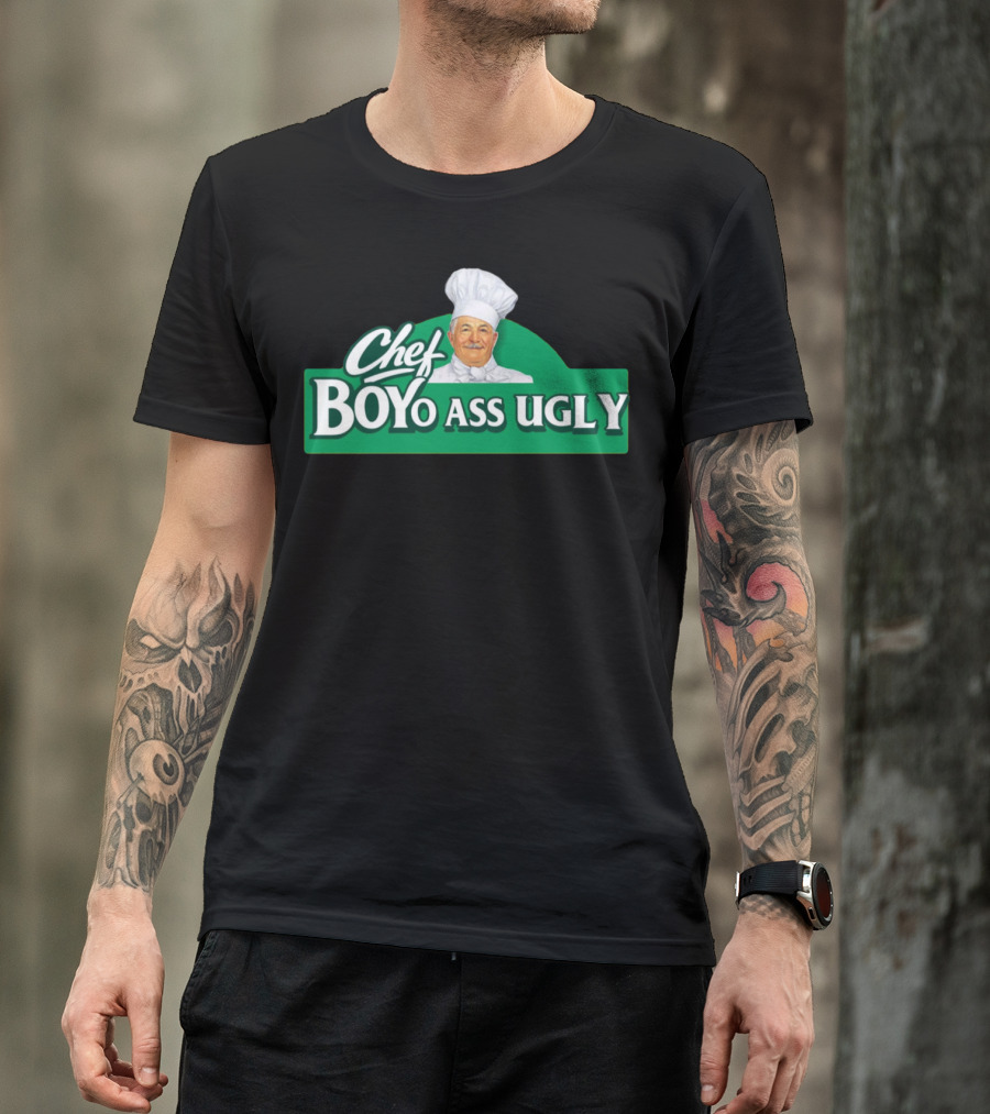 Chef Boyo Ass Ugly Chef With Green Background T-Shirt