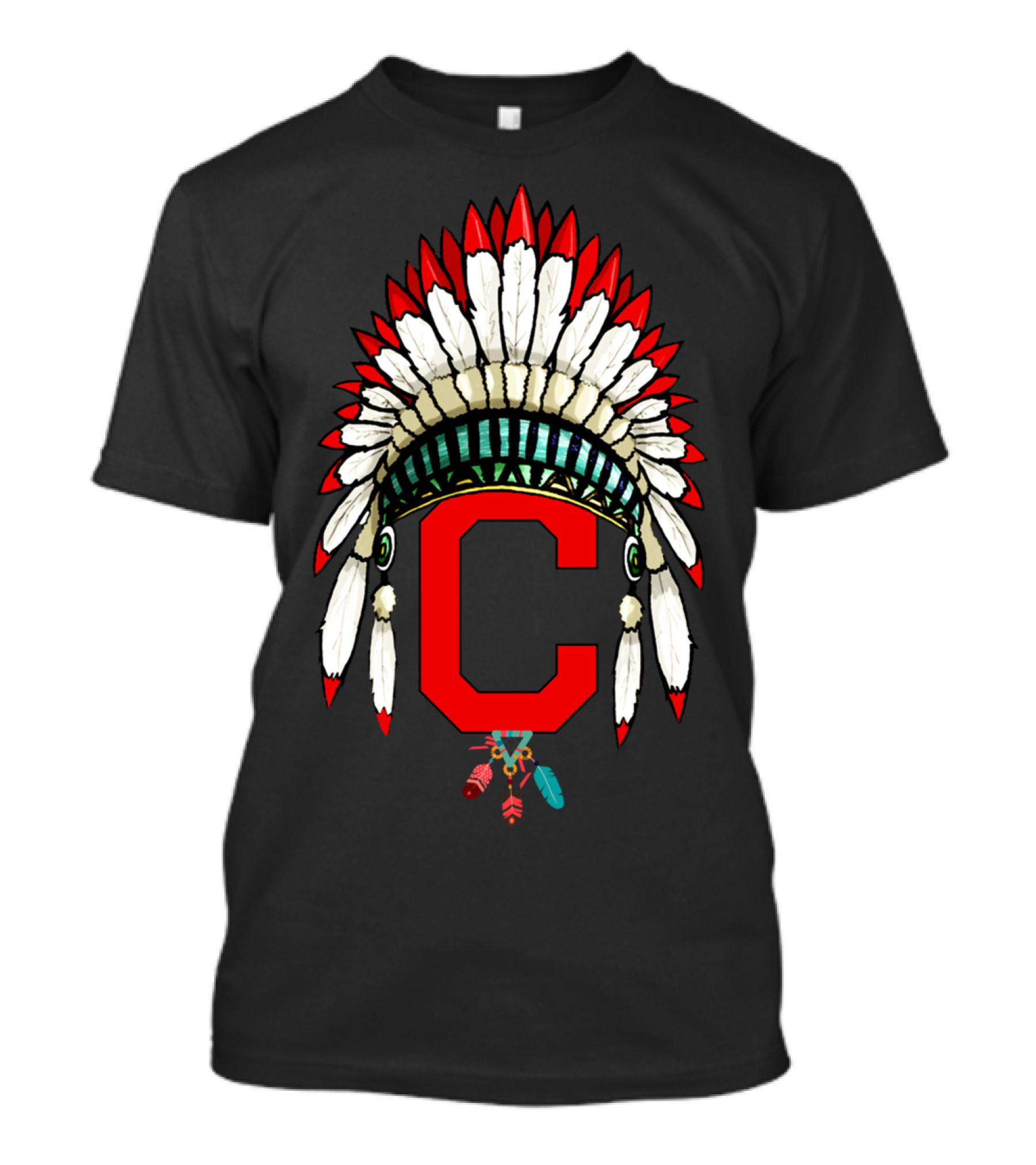 Cleveland Hometown Indian Tribe Headdress Symbol With Bold C T-Shirt