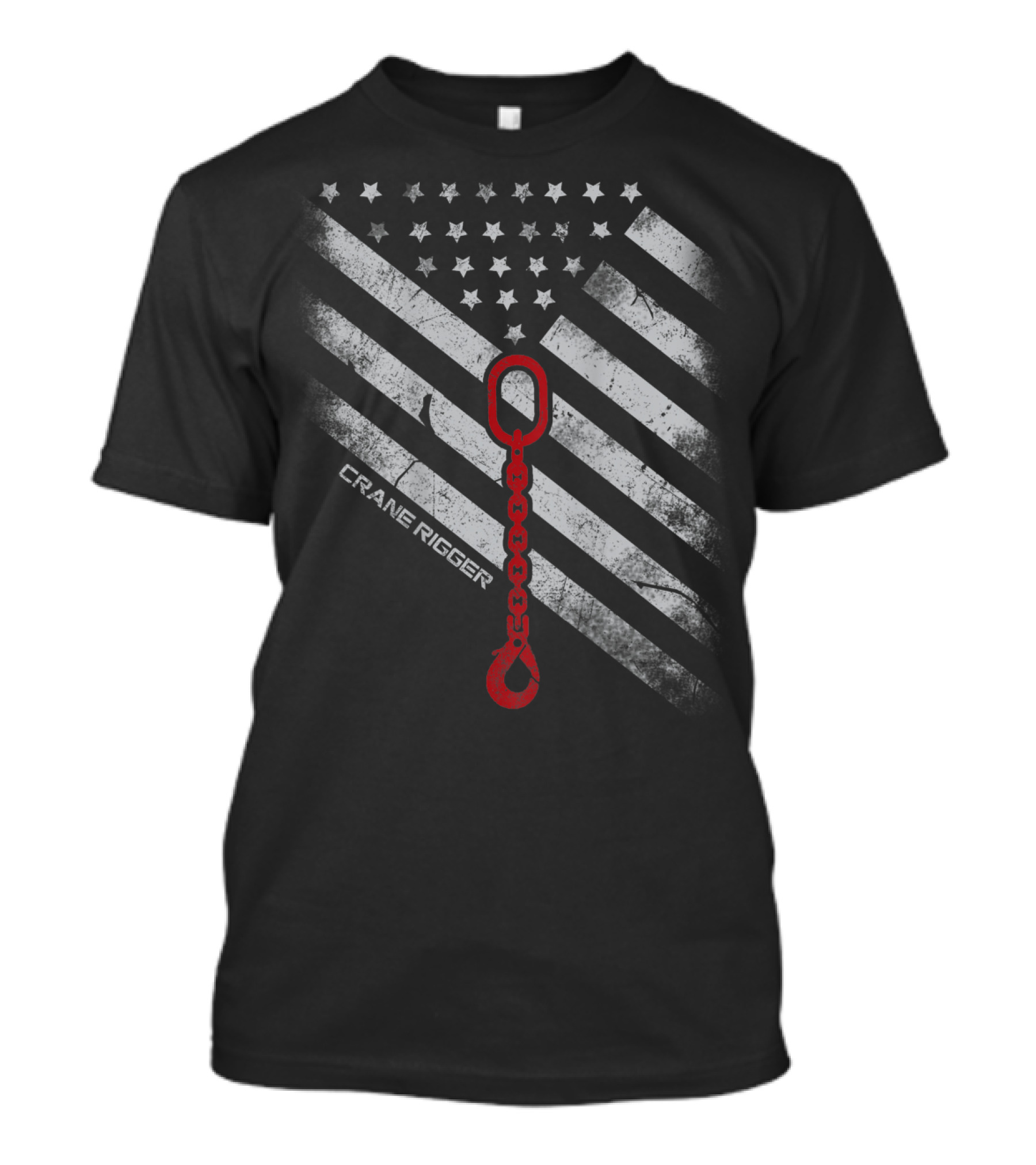 Crane Rigger American Flag Chains T-Shirt