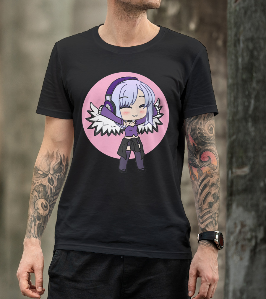 Kawaii Chibi Anime Girl With Wings And Headphones T-Shirt