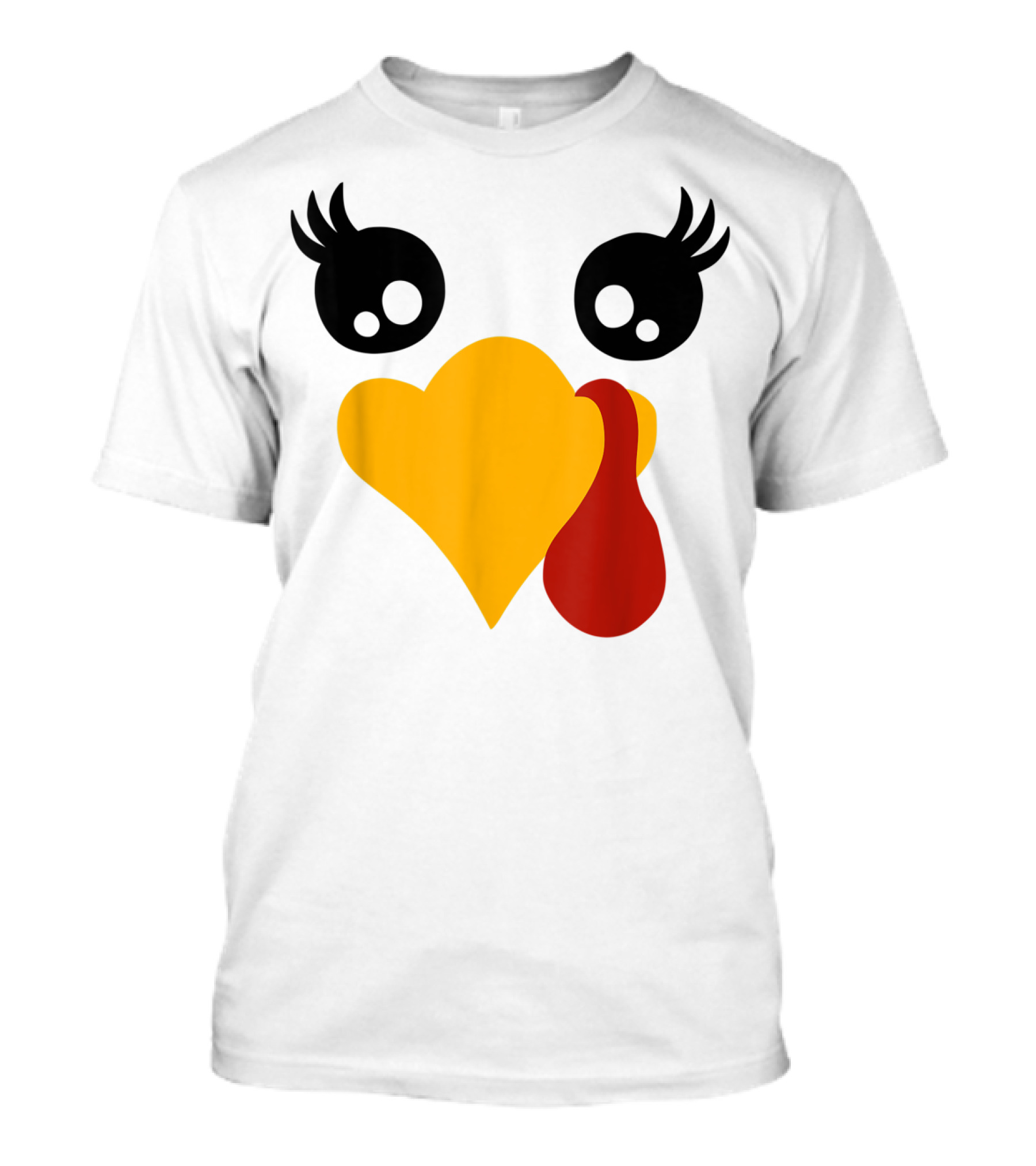 Cute Turkey Heart Face Funny Women Men T-Shirt