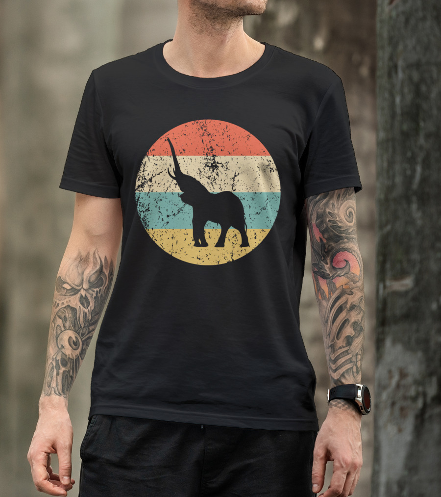 Elephant Style Retro Striped Circle T-Shirt