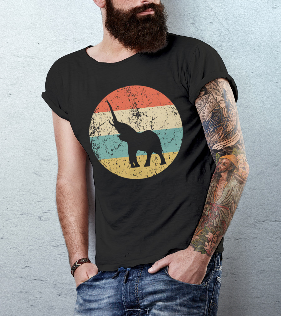 Elephant Style Retro Striped Circle T-Shirt