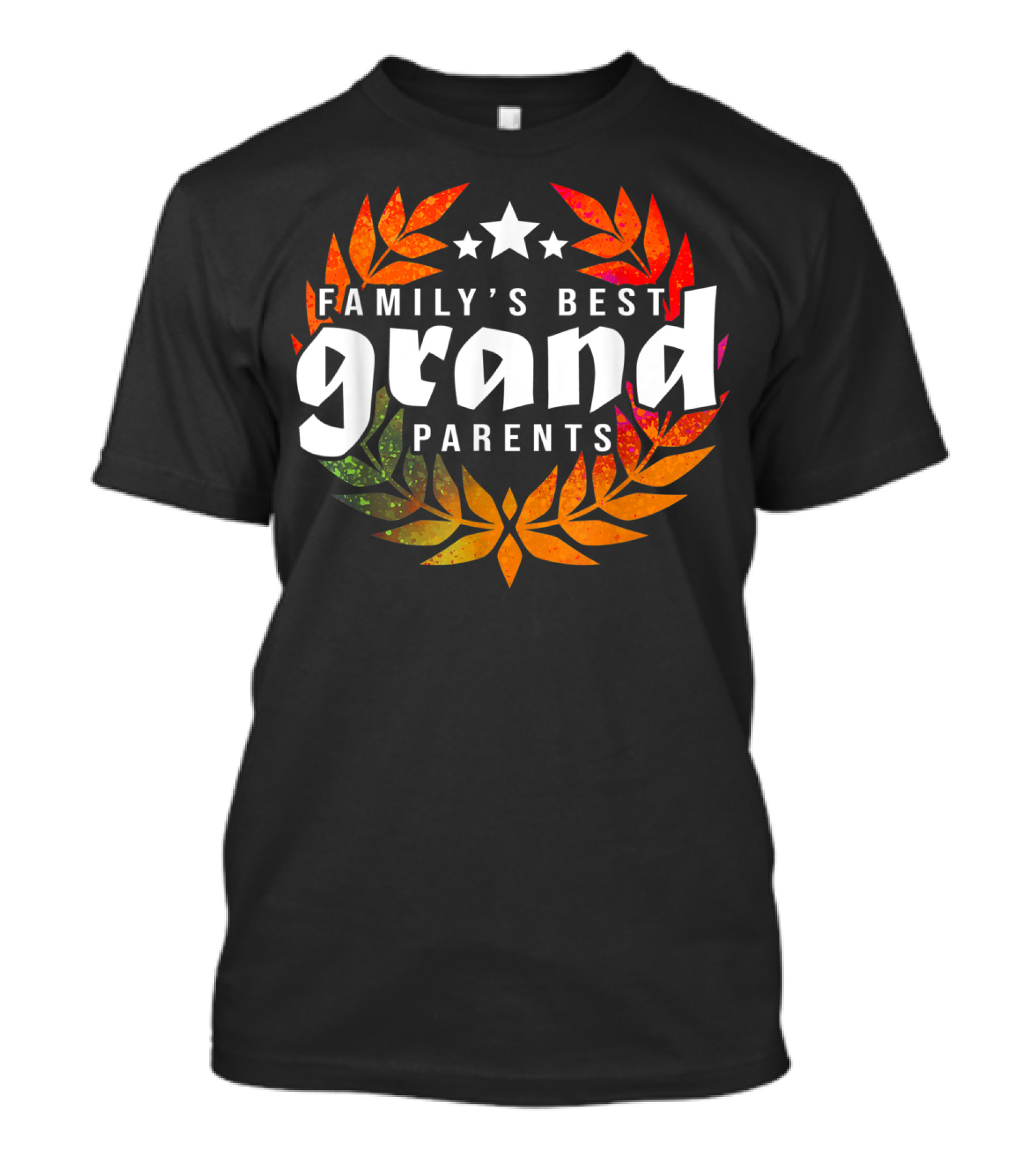 FAMILY'S BEST GRAND PARENTS Laurel Leaves Star T-Shirt