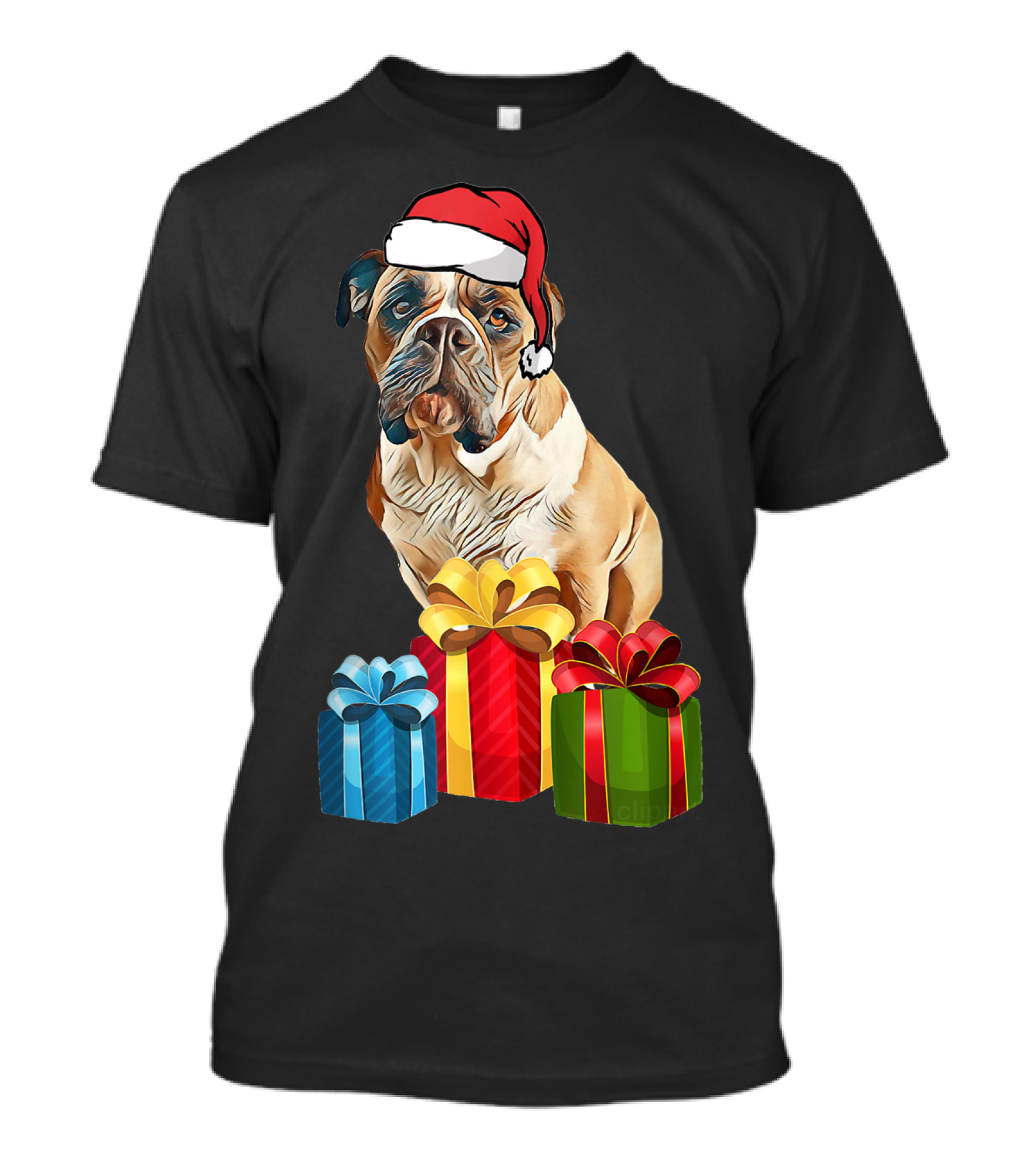 At's Avah Dog With Santa Hat And Christmas Presents T-Shirt