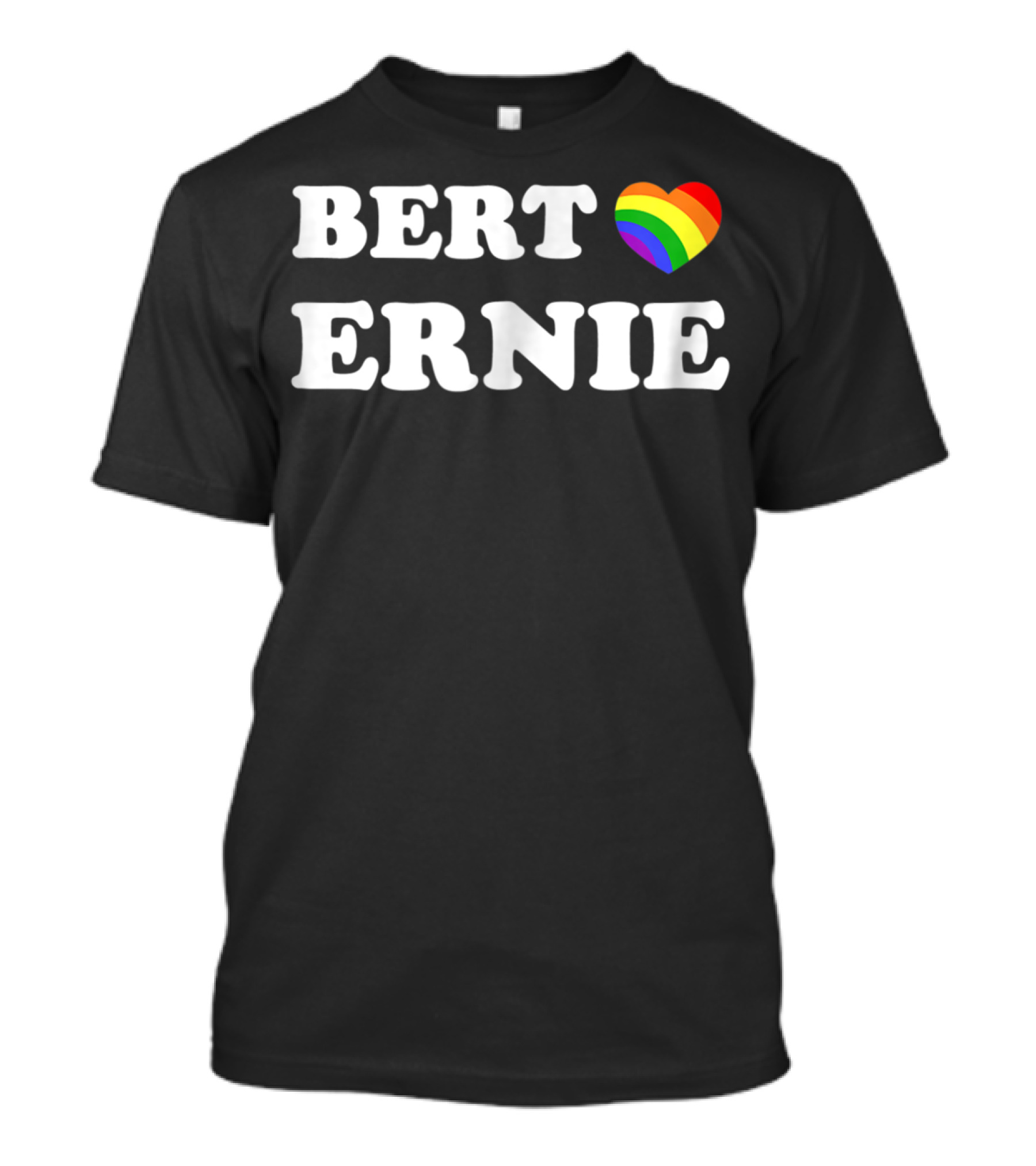 Bert Ernie Rainbow Heart Love T-Shirt