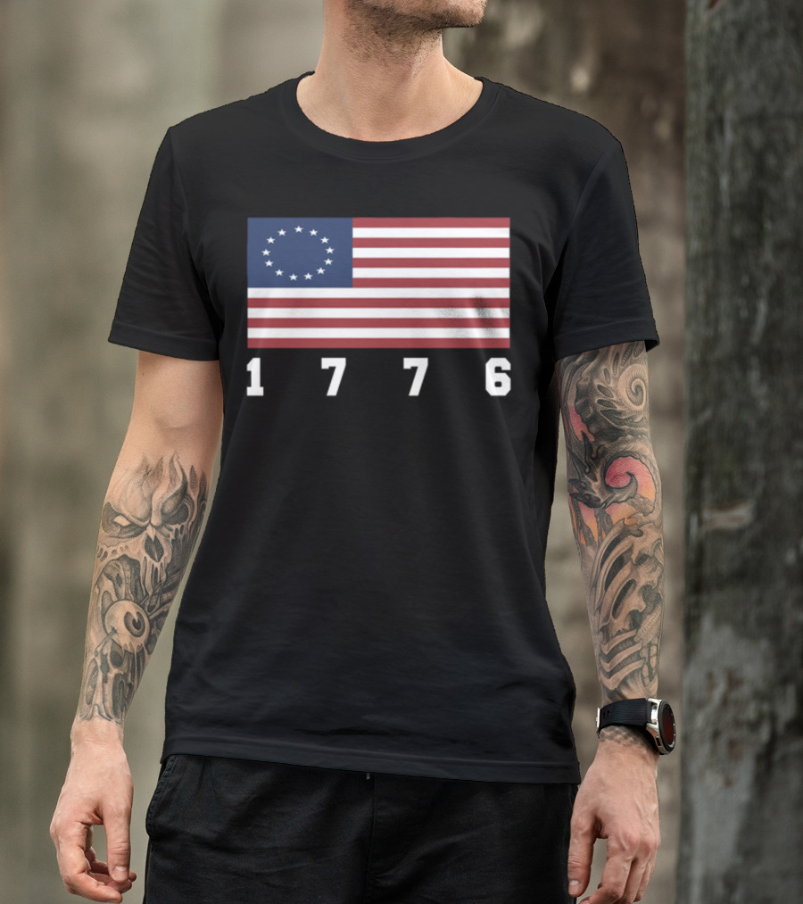 Betsy Ross Flag 1776 American Patriots Flag T-Shirt