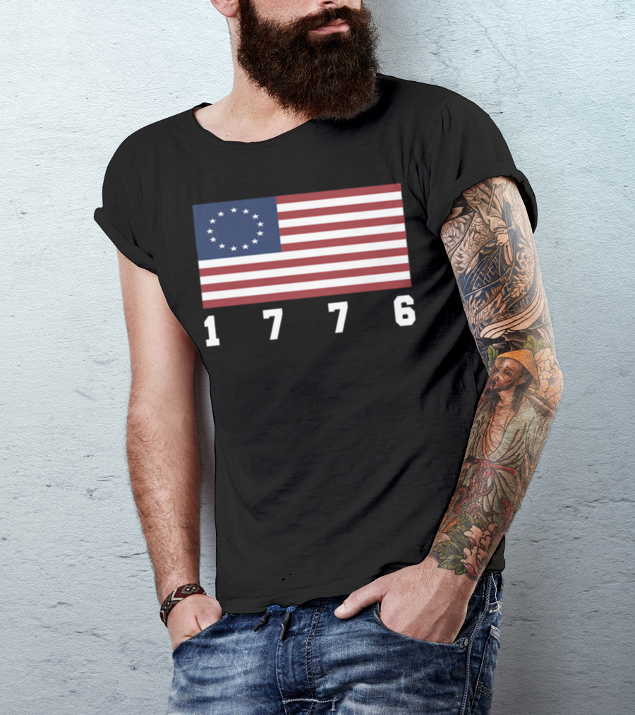 Betsy Ross Flag 1776 American Patriots Flag T-Shirt