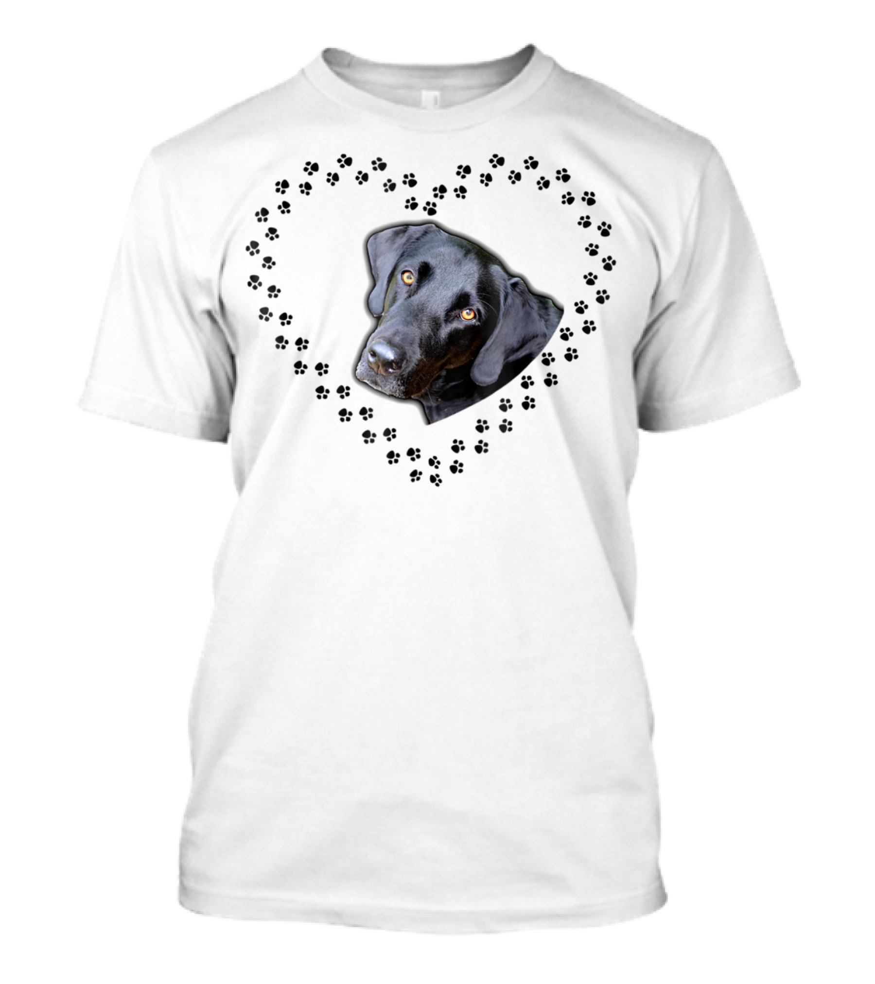 Black Labrador Retriever Heart Paw Prints T-Shirt