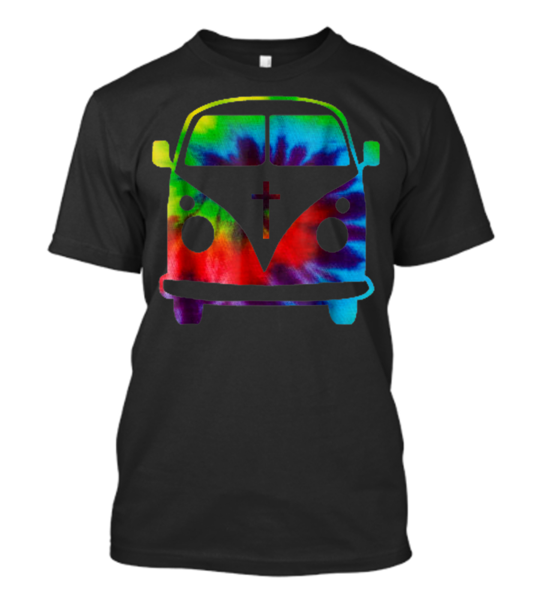 Christian Vdub Classic Tie-Dye T1 Bus With Cross T-Shirt