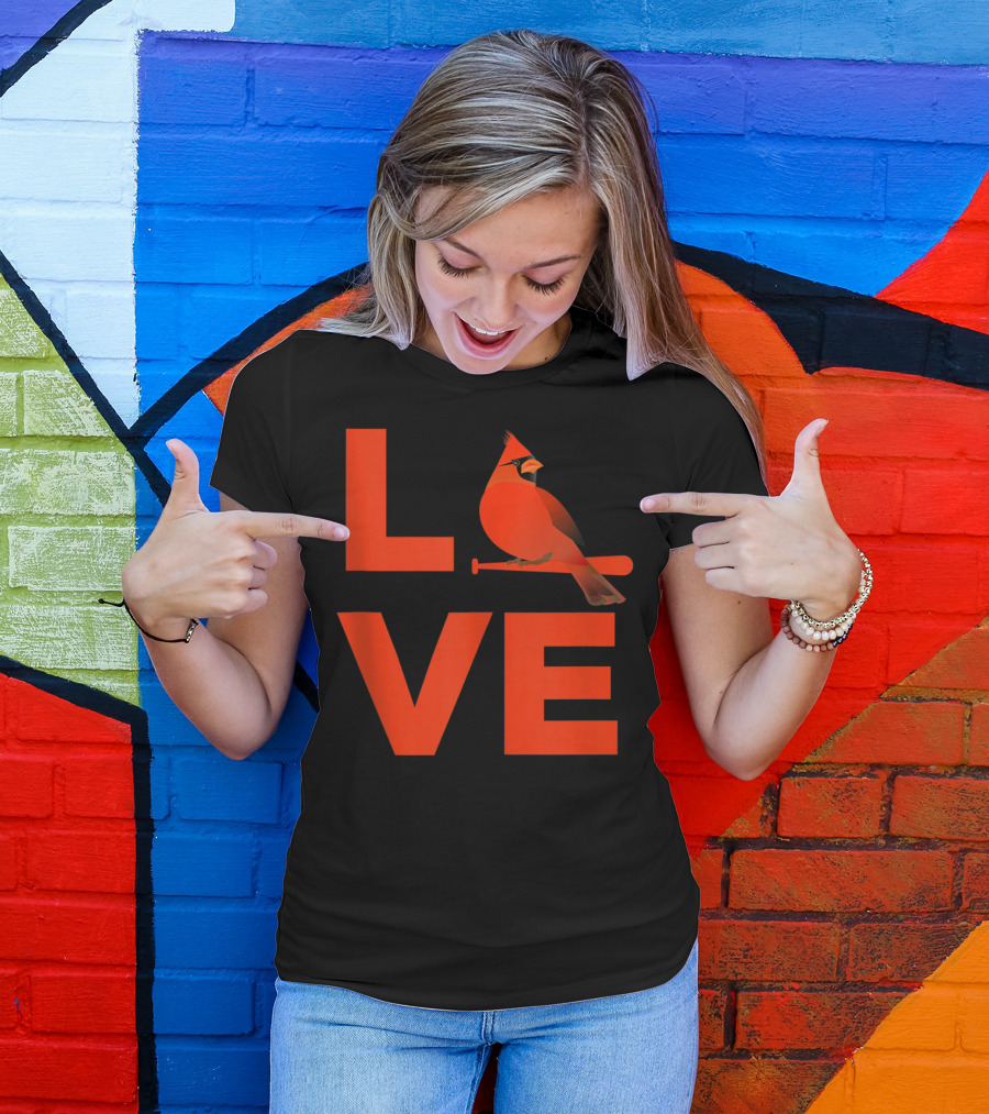 Classic Love St Louis Missouri Cardinal Baseball Fan T-Shirt