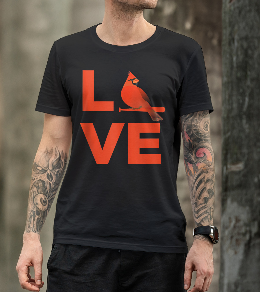Classic Love St Louis Missouri Cardinal Baseball Fan T-Shirt