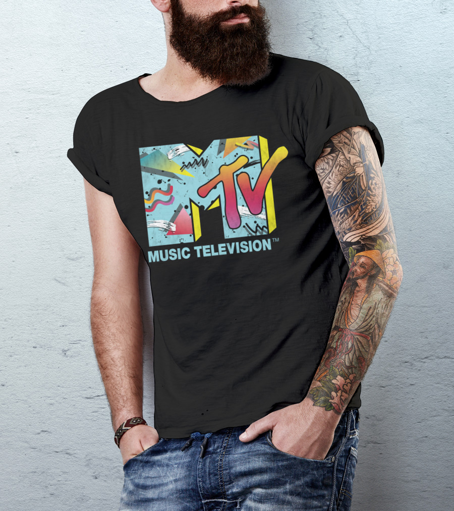 MTV 80s Music Television Retro Print Longsleeve T-Shirt