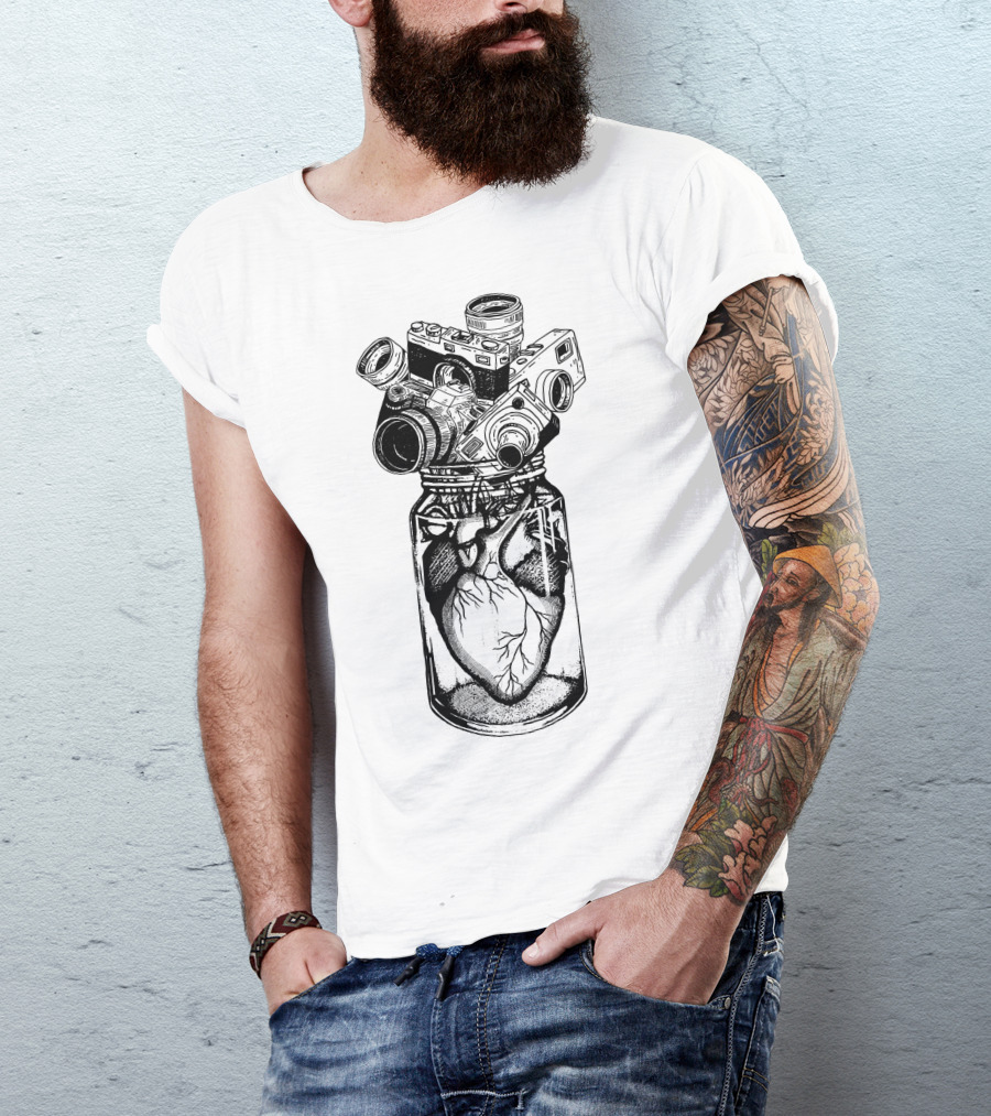 Camera Heart Jar Collection T-Shirt