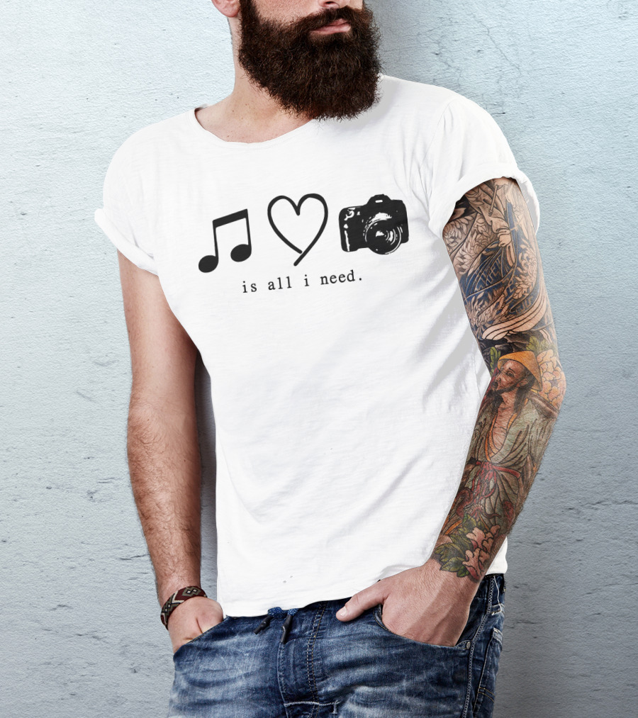 Music Love Camera Is All I Need T-Shirt