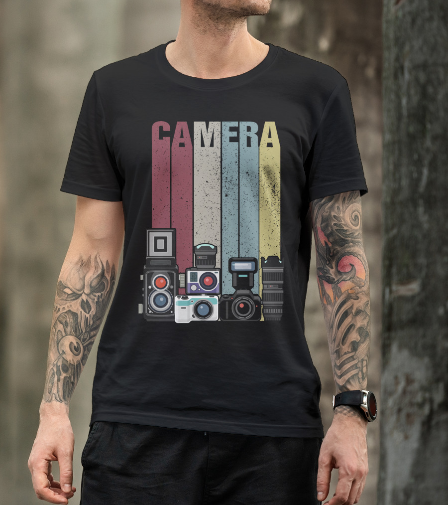 Camera Vintage Photography Equipment Retro Style Valentine's Day Gift T-Shirt
