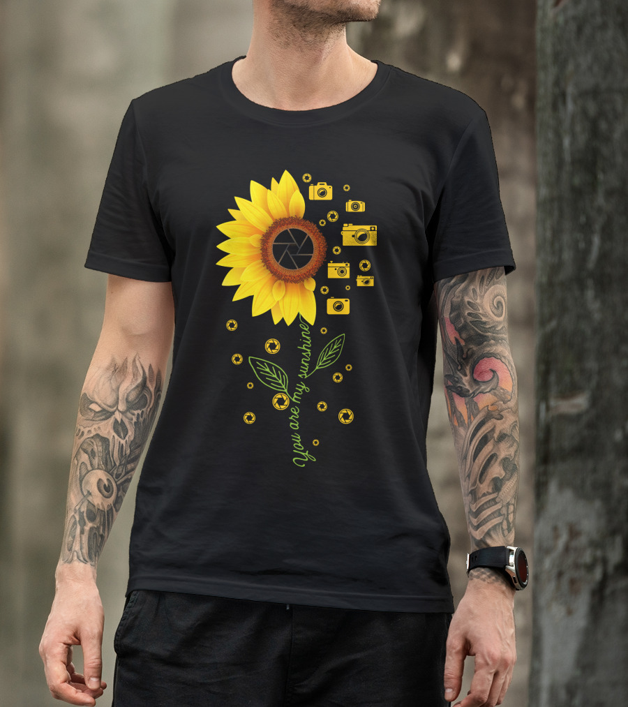 You Are My Sunshine Sunflower Camera Icons T-Shirt