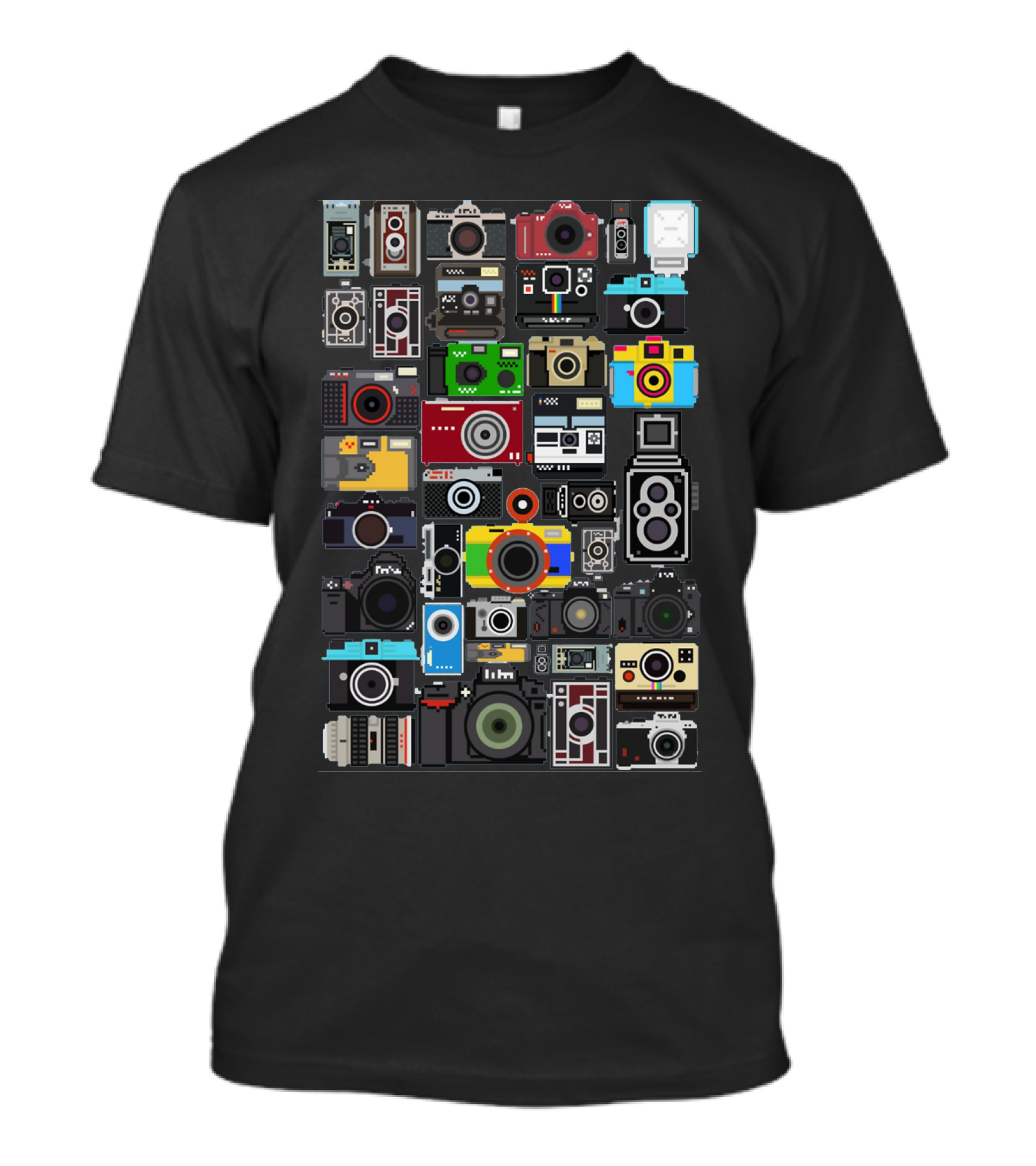 Photography Pixelated Cameras Collage T-Shirt