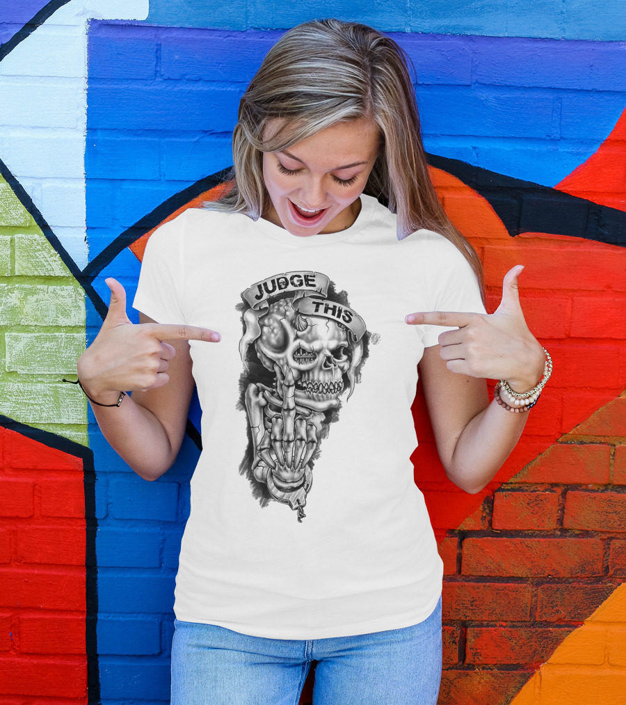 Skull Judge This Skeleton Middle Finger T-Shirt