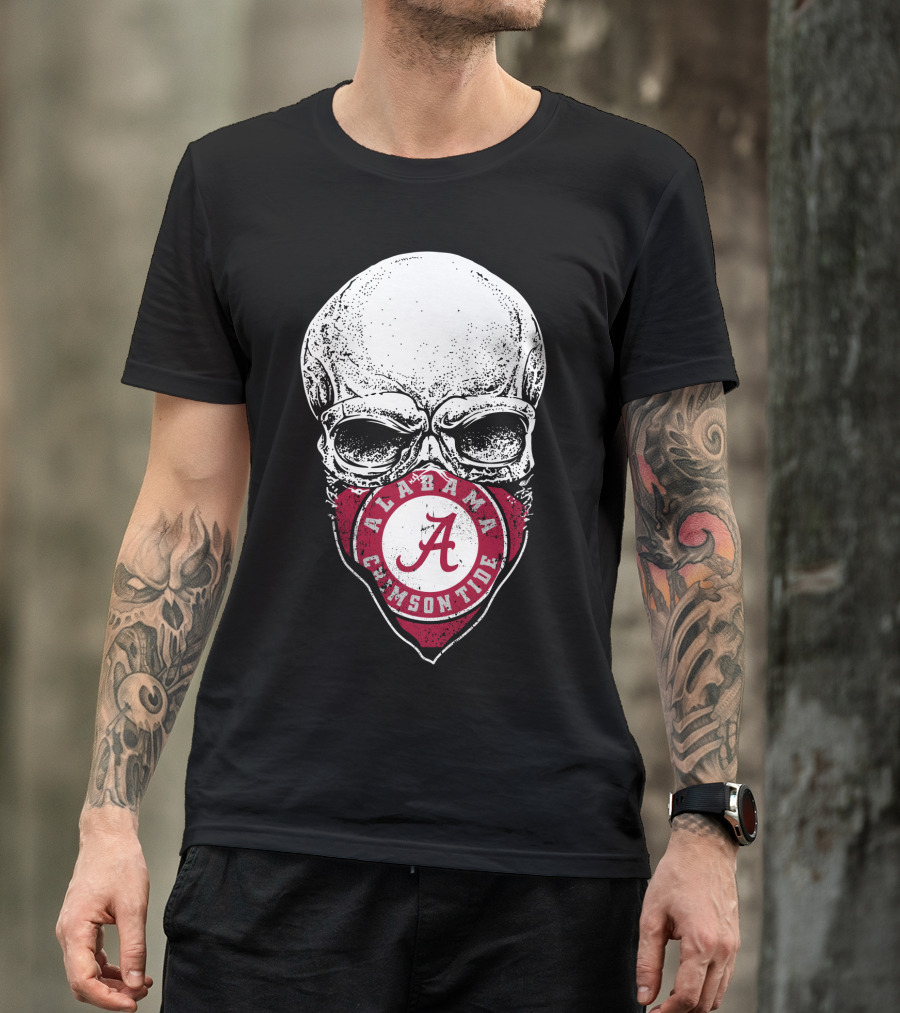 Alabama Crimson Tide Skull Bandana A T-Shirt
