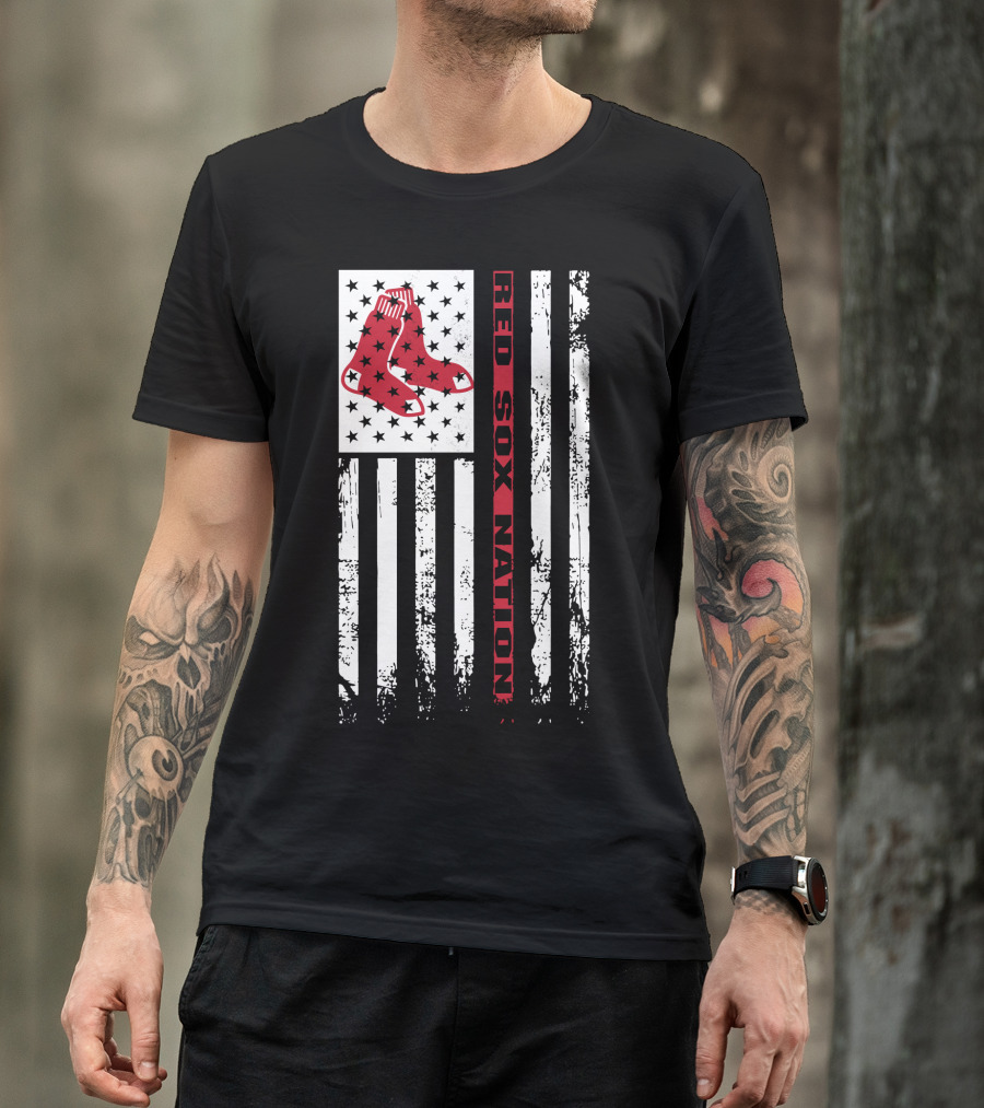 Red Sox Nation Boston Red Sox Stars And Stripes Flag T-Shirt