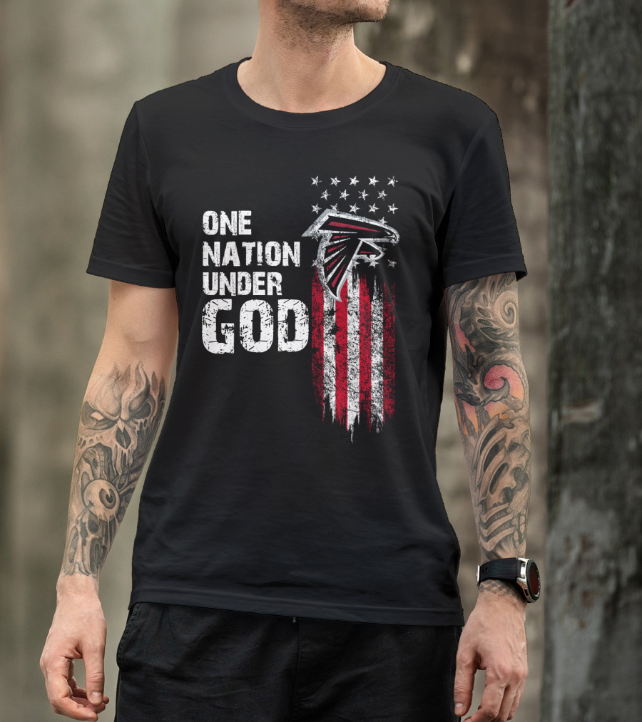 One Nation Under God Atlanta Falcons Flag And Stars T-Shirt