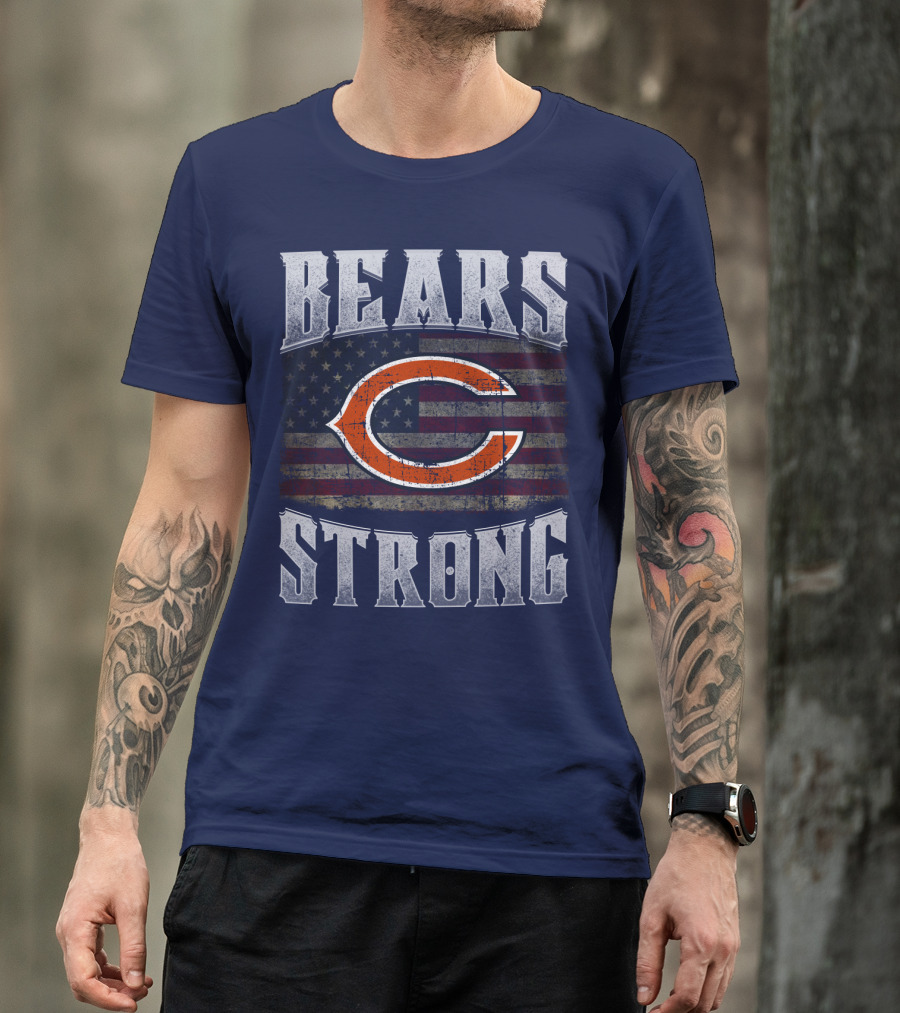 Bears Strong Chicago American Flag T-Shirt