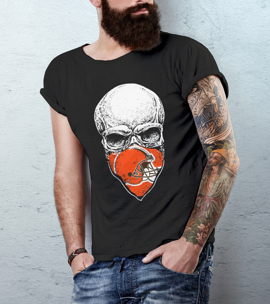 Cleveland Browns Skull Helmet Fan Gear T-Shirt