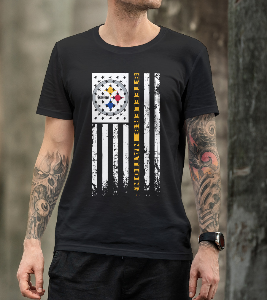 Steelers Nation Pittsburgh Steelers Logo Flag T-Shirt