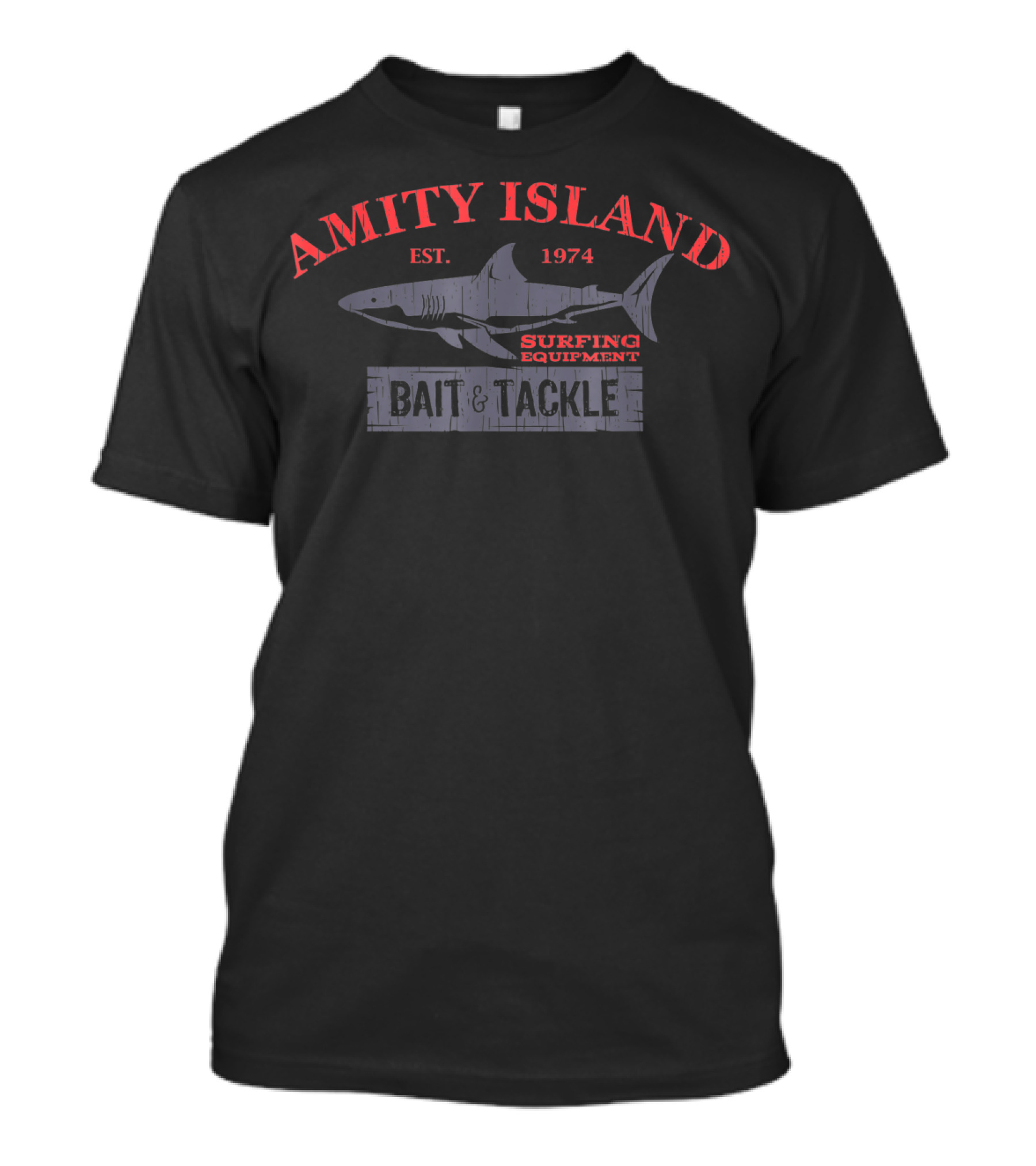 Amity Island Est. 1974 Surfing Equipment Bait And Tackle T-Shirt