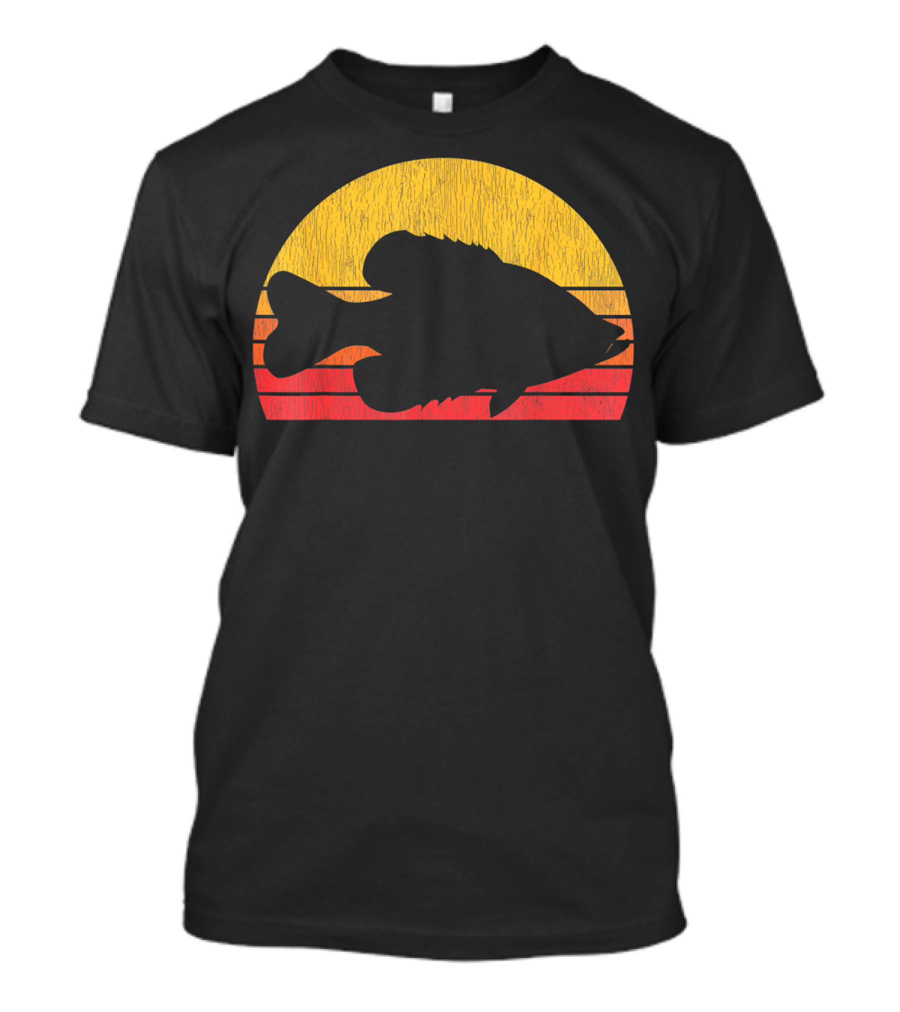 Crappie Fishing Fisherman Retro Sunset T-Shirt