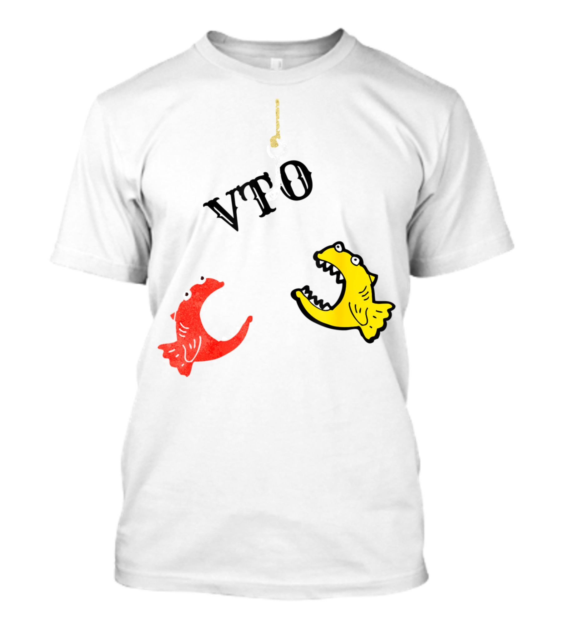 VTO Fishing Hook With Red And Yellow Fish T-Shirt
